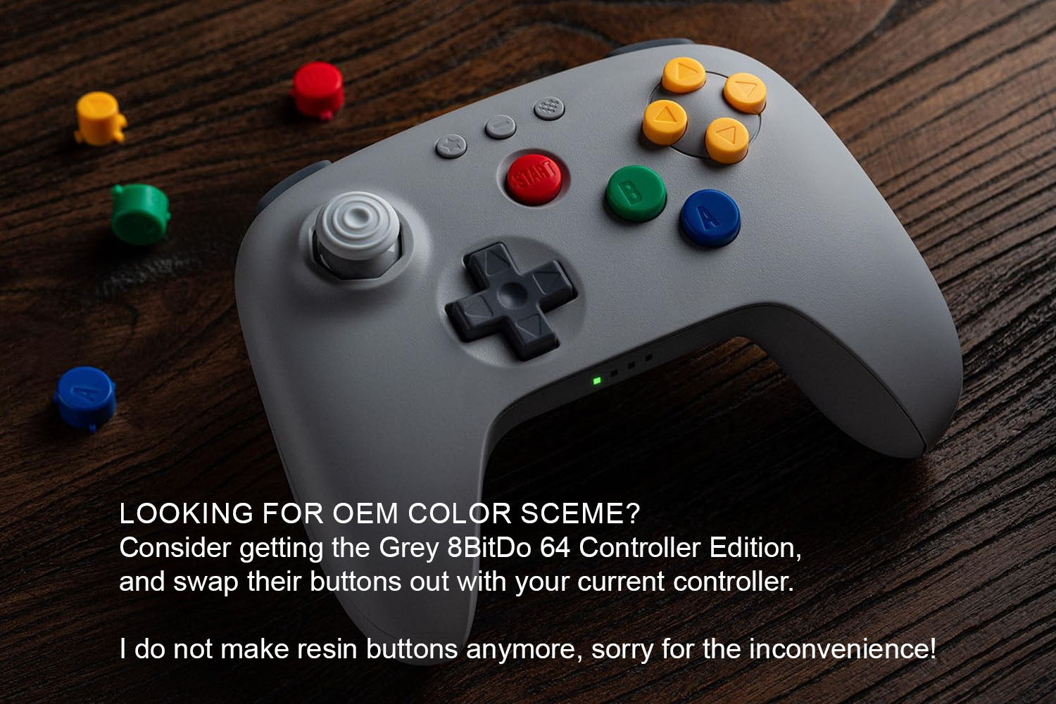 Resin Face Buttons for 8BitDo 64 Bluetooth Controller