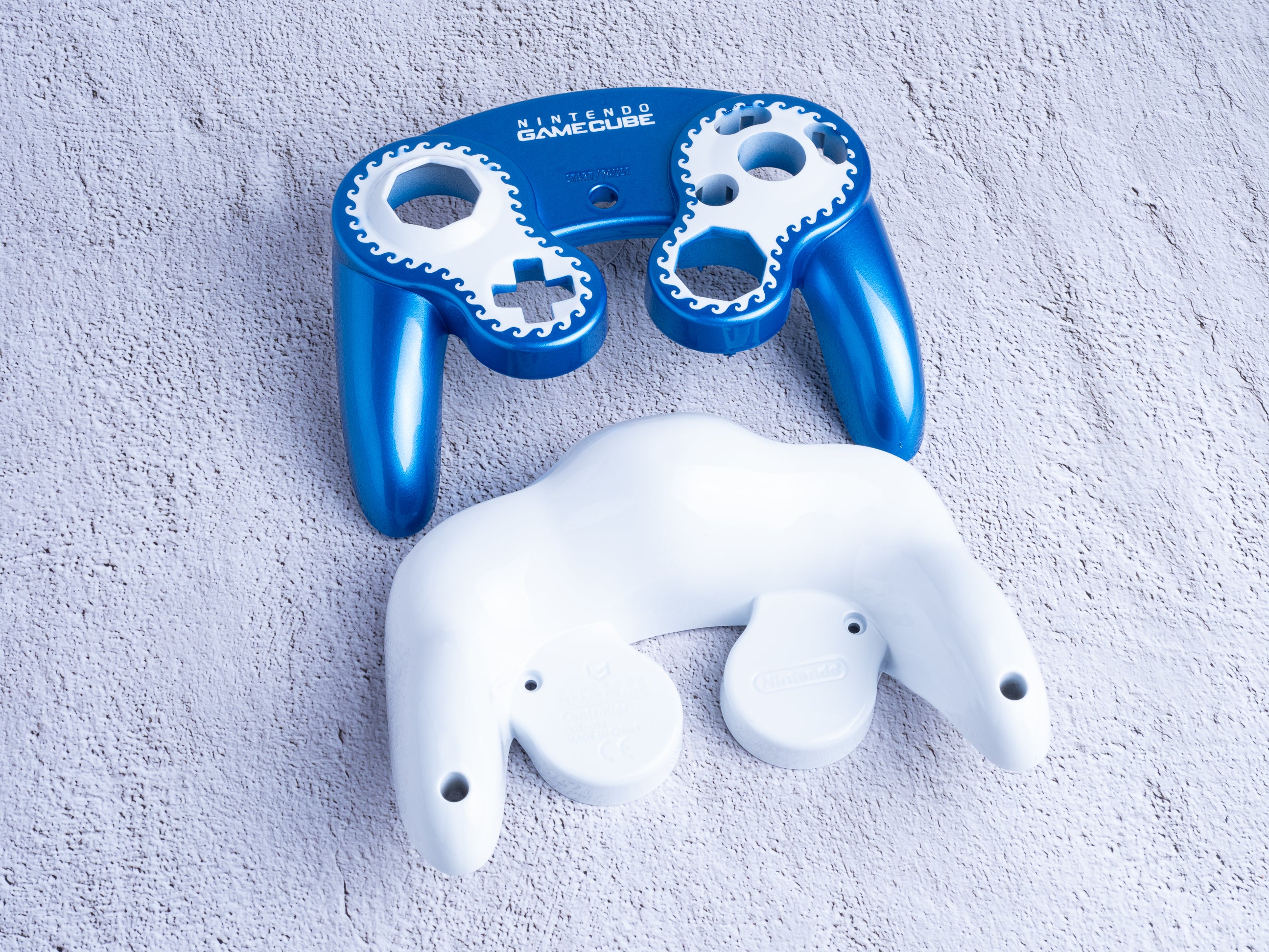 Blue & White - Custom Painted GameCube Controller Shells