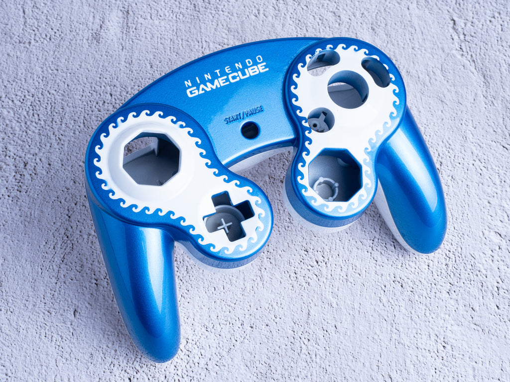 Blue & White - Custom Painted GameCube Controller Shells