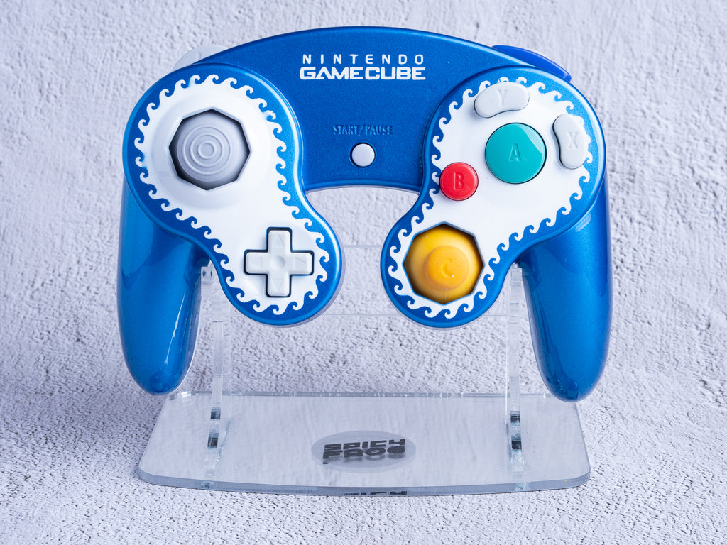 Blue & White - Custom Painted GameCube Controller Shells