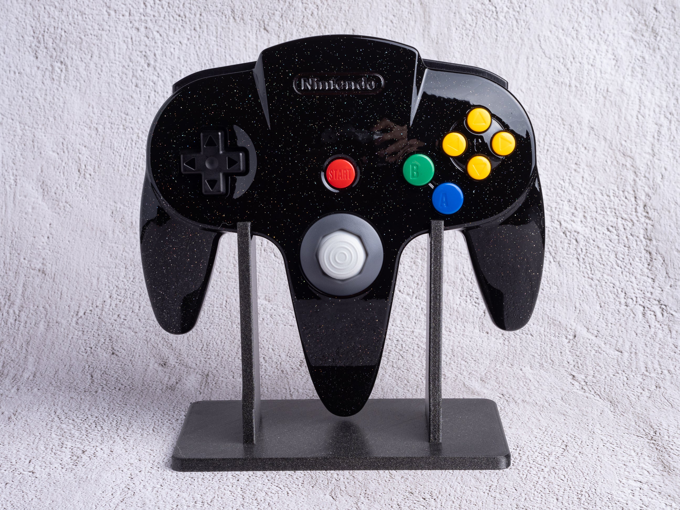 Galaxy Black - Custom Painted Nintendo 64 Controller (Wireless 8BitDo Modkit installed)