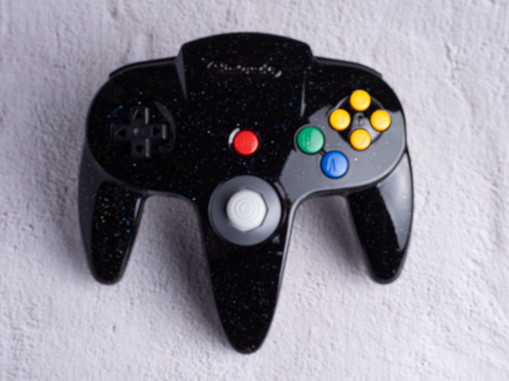 Galaxy Black - Custom Painted Nintendo 64 Controller (Wireless 8BitDo Modkit installed)