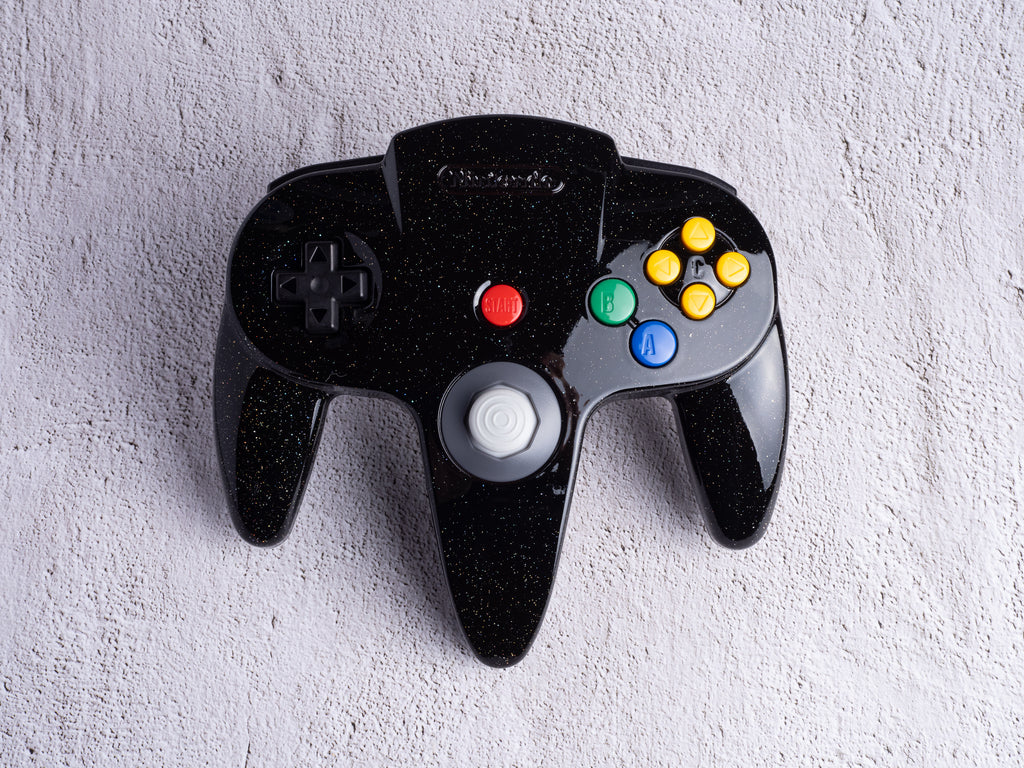 Galaxy Black - Custom Painted Nintendo 64 Controller (Wireless 8BitDo Modkit installed)