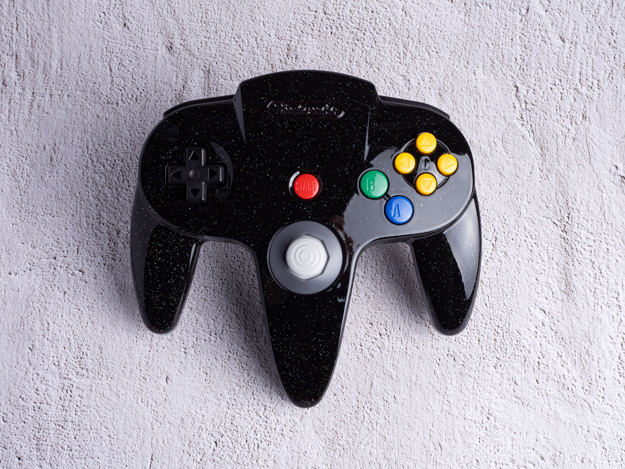 Galaxy Black - Custom Painted Nintendo 64 Controller (Wireless 8BitDo Modkit installed)