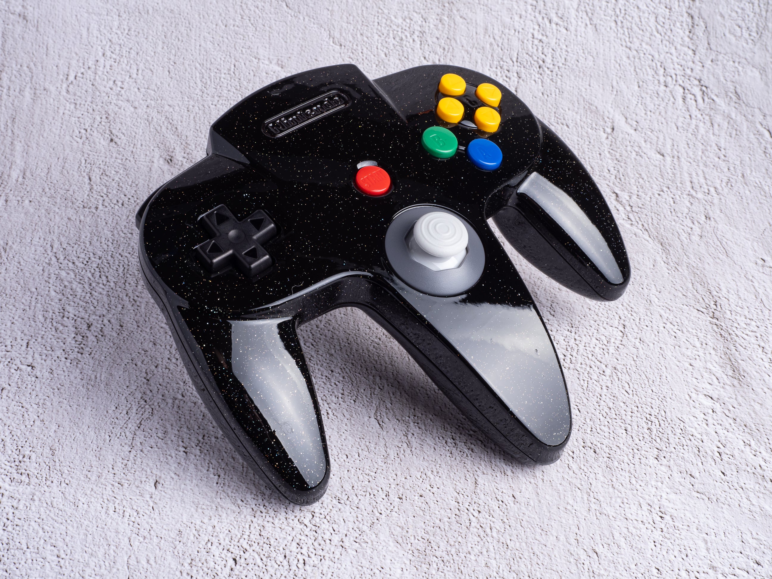 Galaxy Black - Custom Painted Nintendo 64 Controller (Wireless 8BitDo Modkit installed)