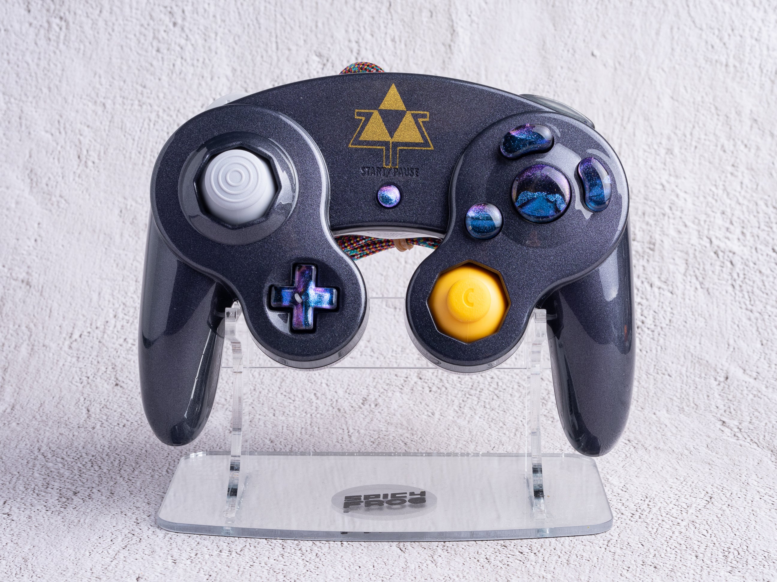 Triforce - Custom Painted GameCube Controller - T3 - New in Box