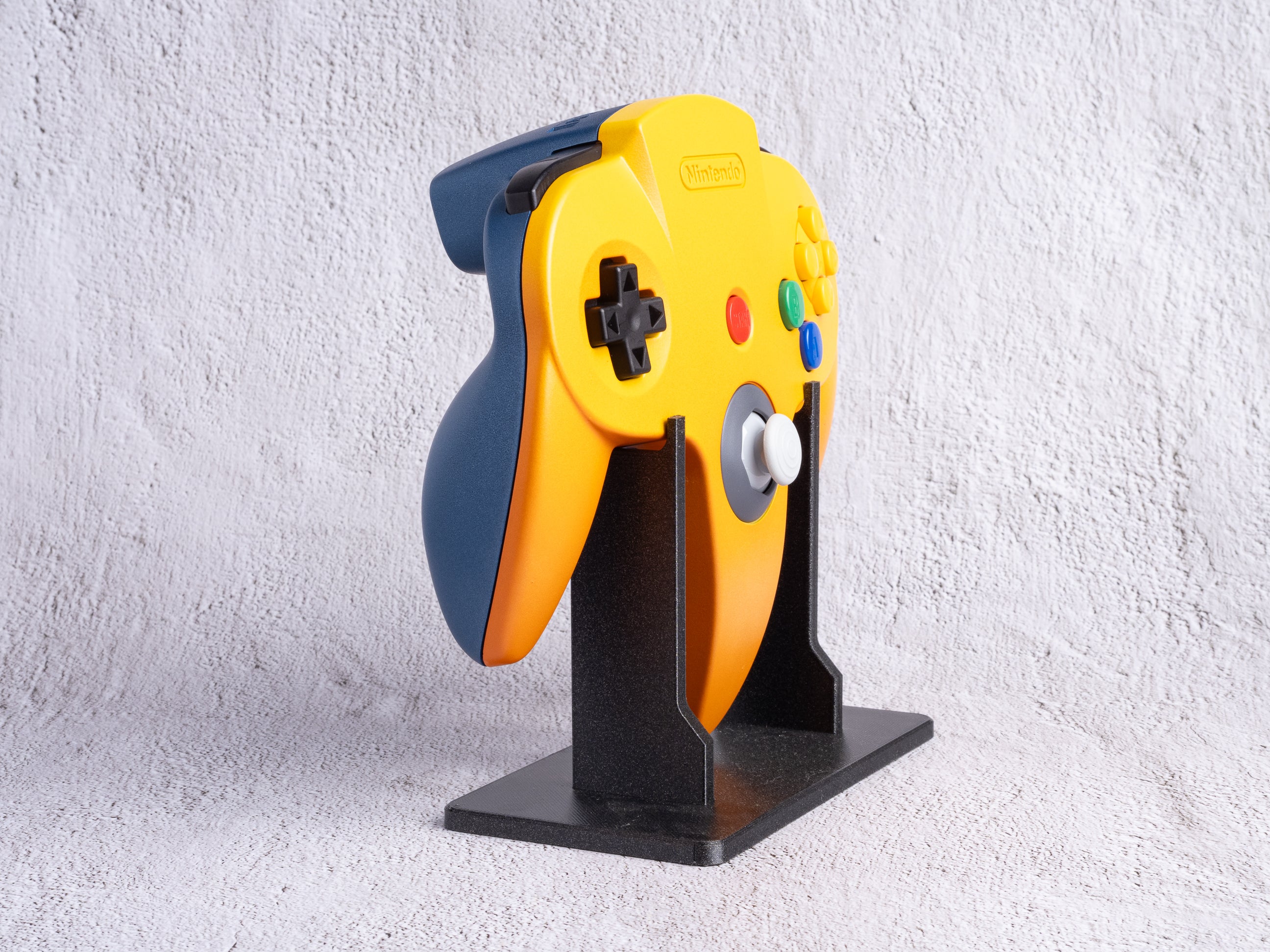 Yellow / Blue - Custom Painted Nintendo 64 Controller (Wireless 8BitDo Modkit installed)