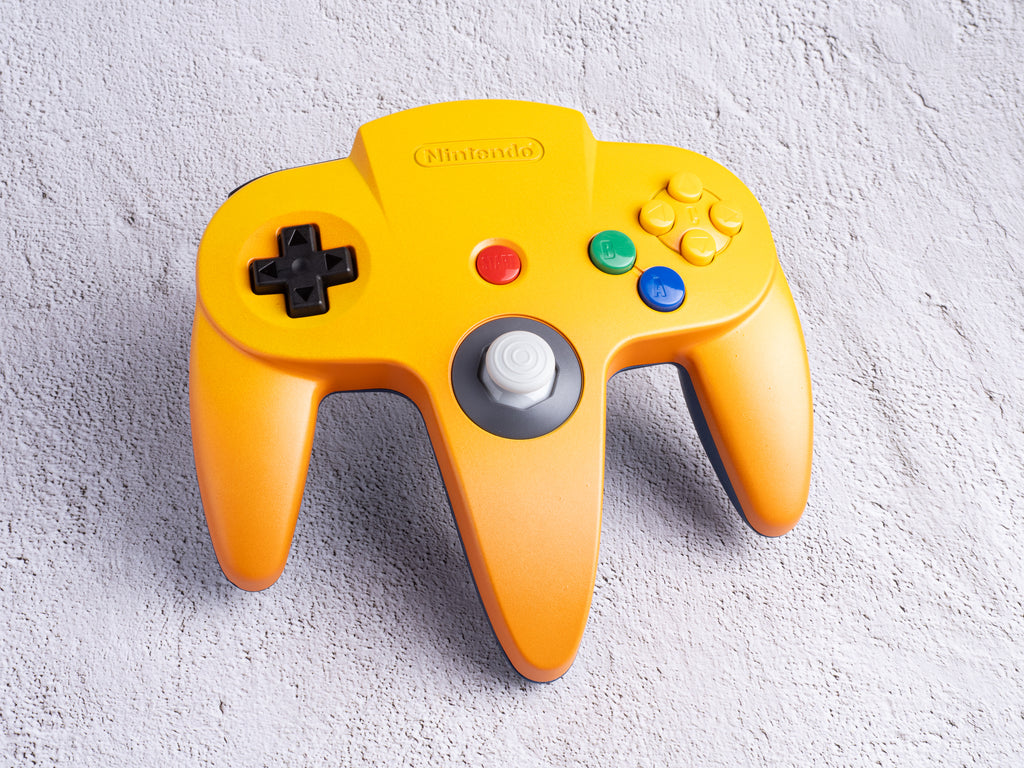 Yellow / Blue - Custom Painted Nintendo 64 Controller (Wireless 8BitDo Modkit installed)
