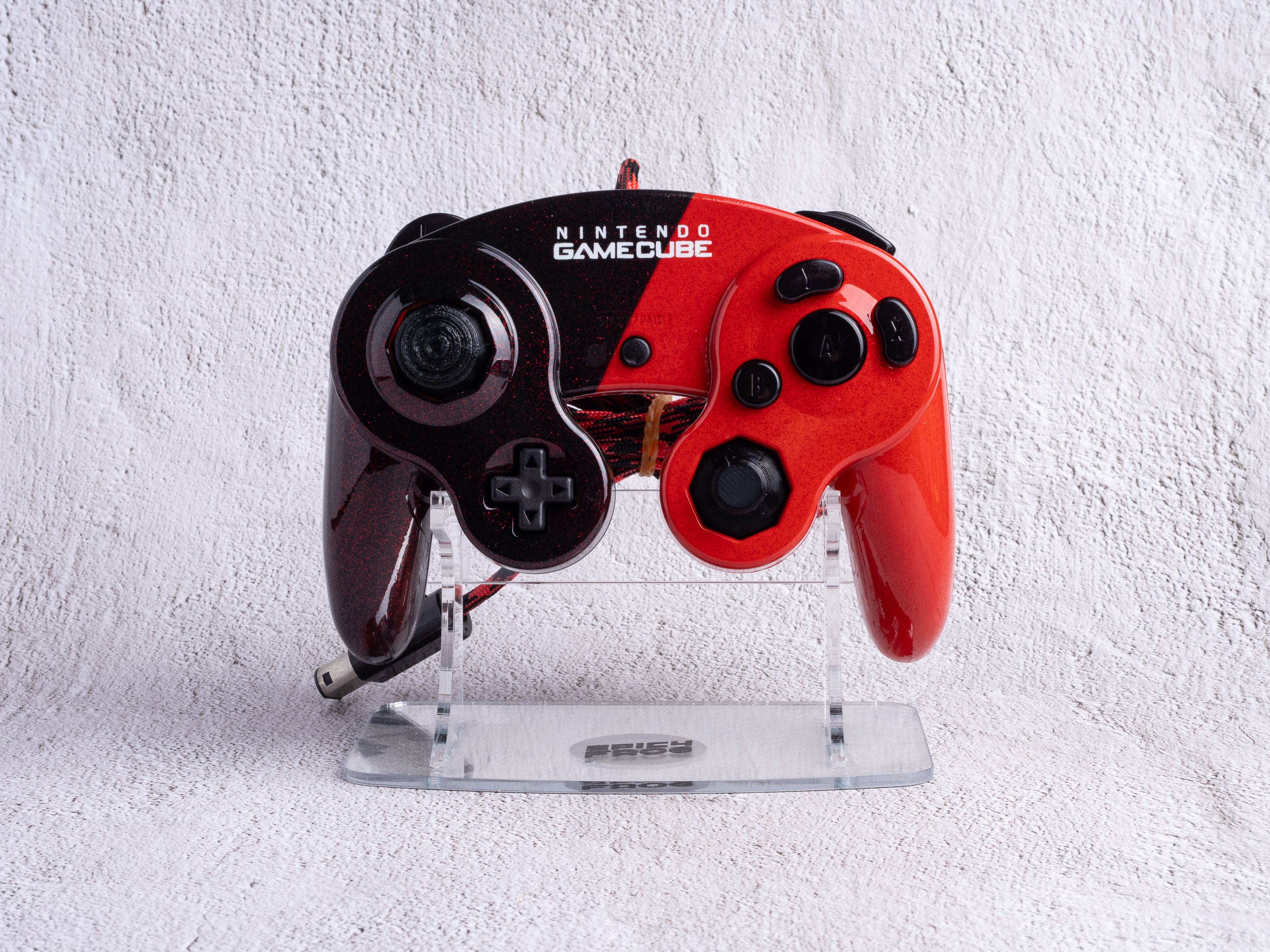 Racing Red - Custom Painted GameCube Controller - T3 Board