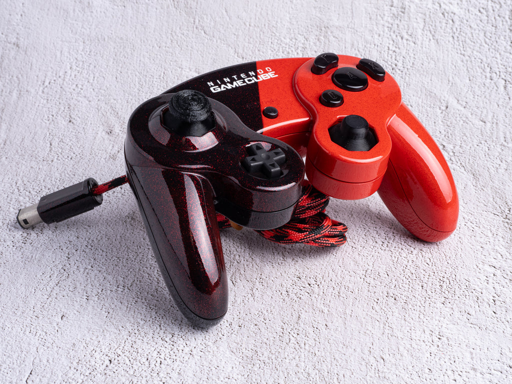 Racing Red - Custom Painted GameCube Controller - T3 Board