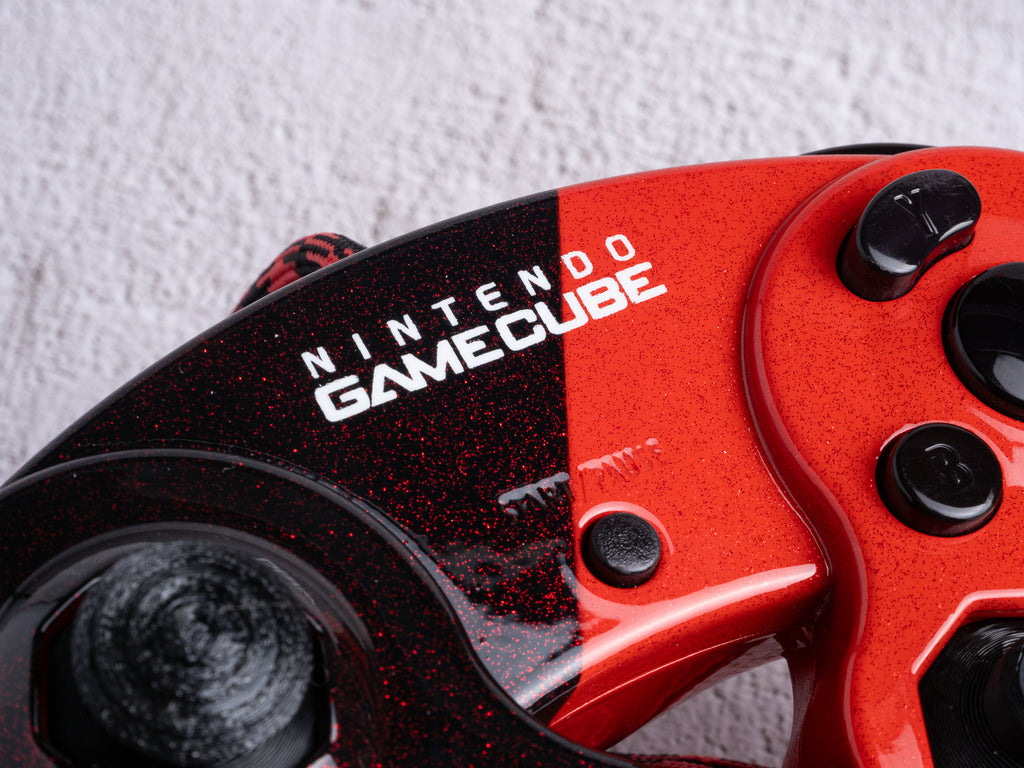 Racing Red - Custom Painted GameCube Controller - T3 Board