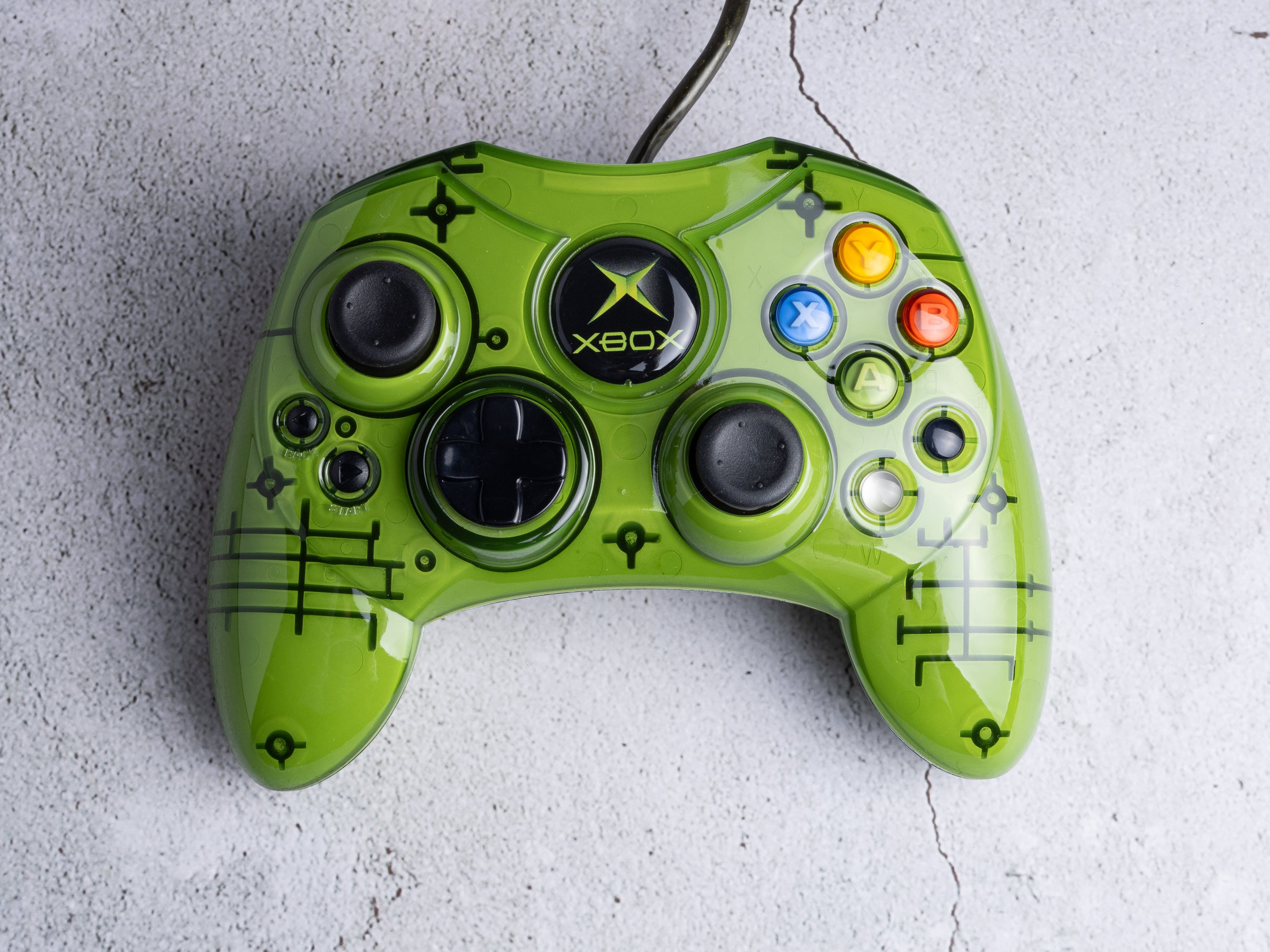 Custom Xbox OG / Classic Controller - Skeleton Green