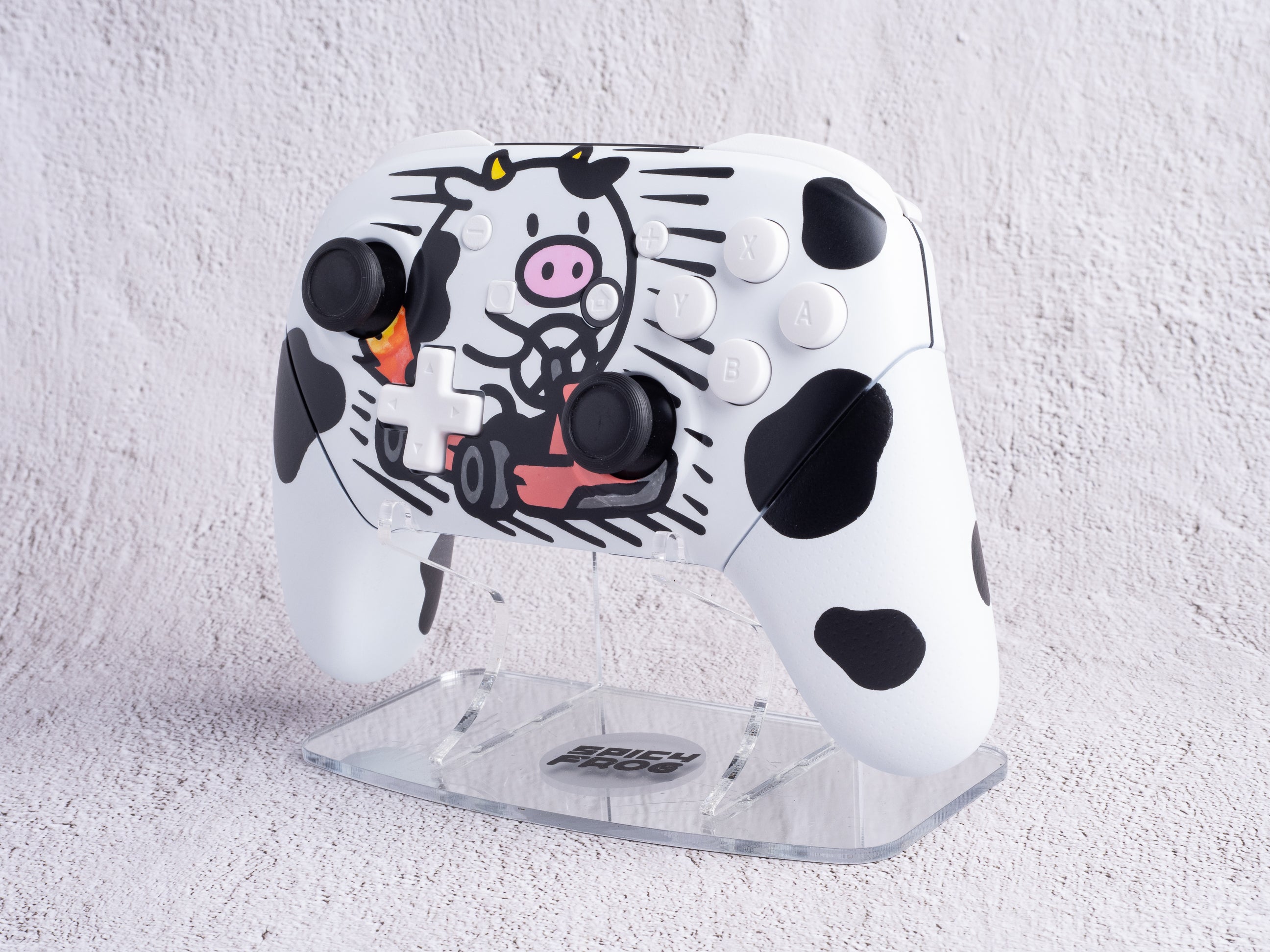 Cow Karting / Mario Kart World - Nintendo Switch Pro Controller - Custom Painted