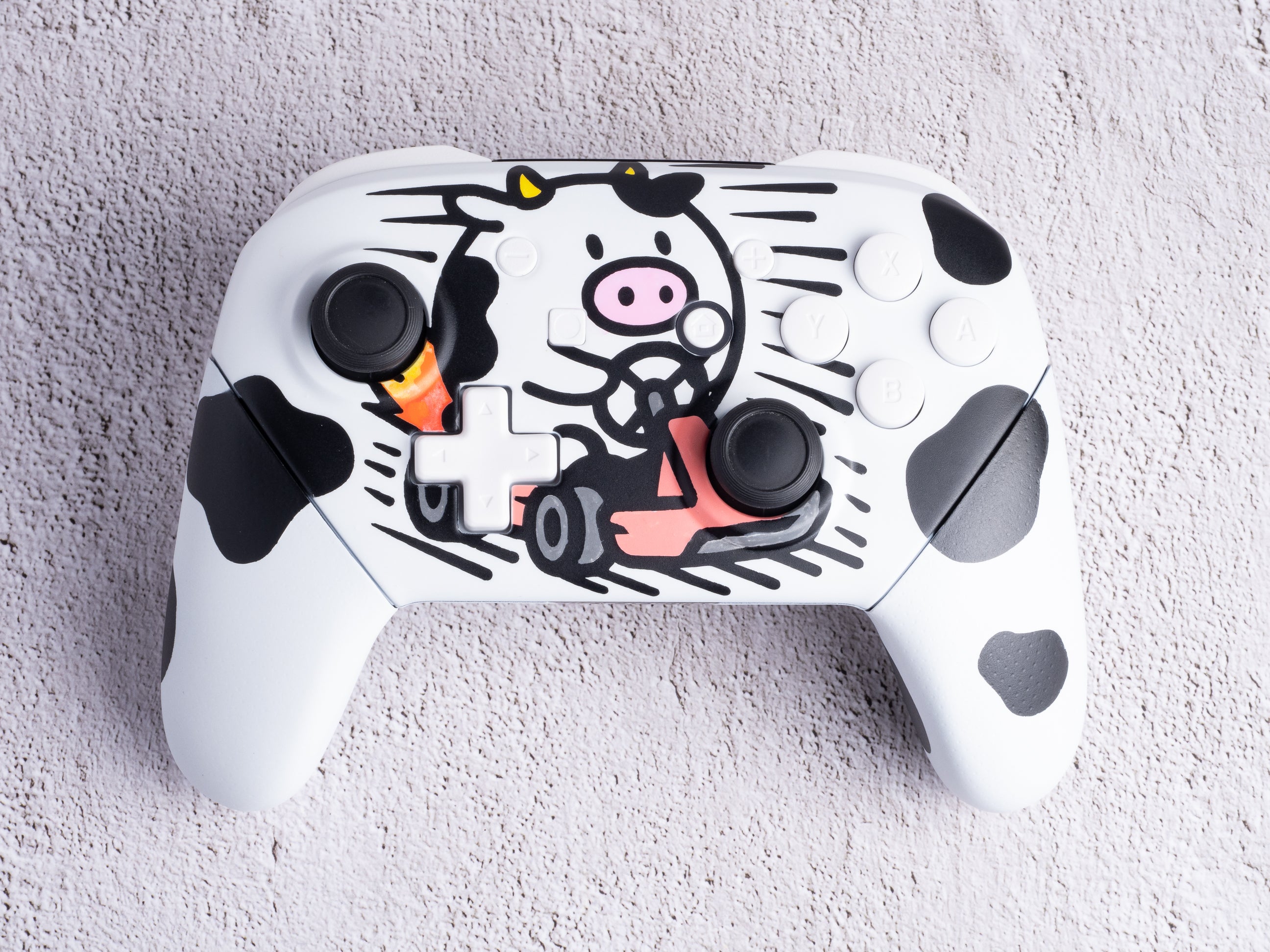 Cow Karting / Mario Kart World - Nintendo Switch Pro Controller - Custom Painted
