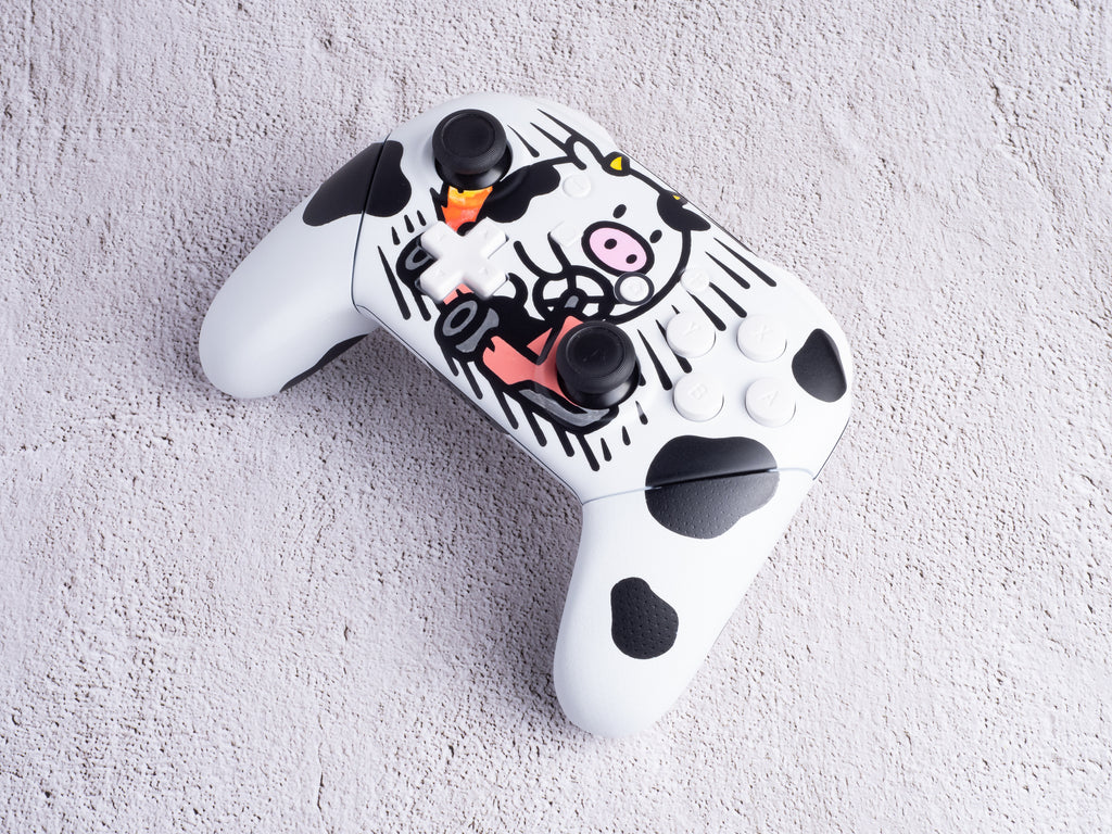 Cow Karting / Mario Kart World - Nintendo Switch Pro Controller - Custom Painted