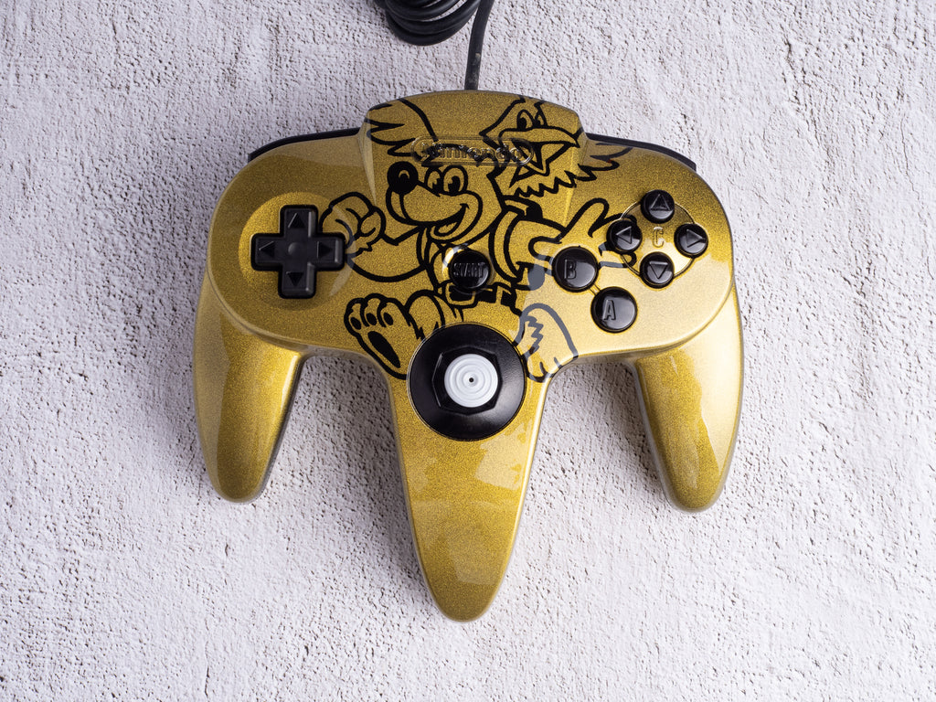 Banjo-Kazooie Gold - Custom Painted Nintendo 64 Controller (OEM)
