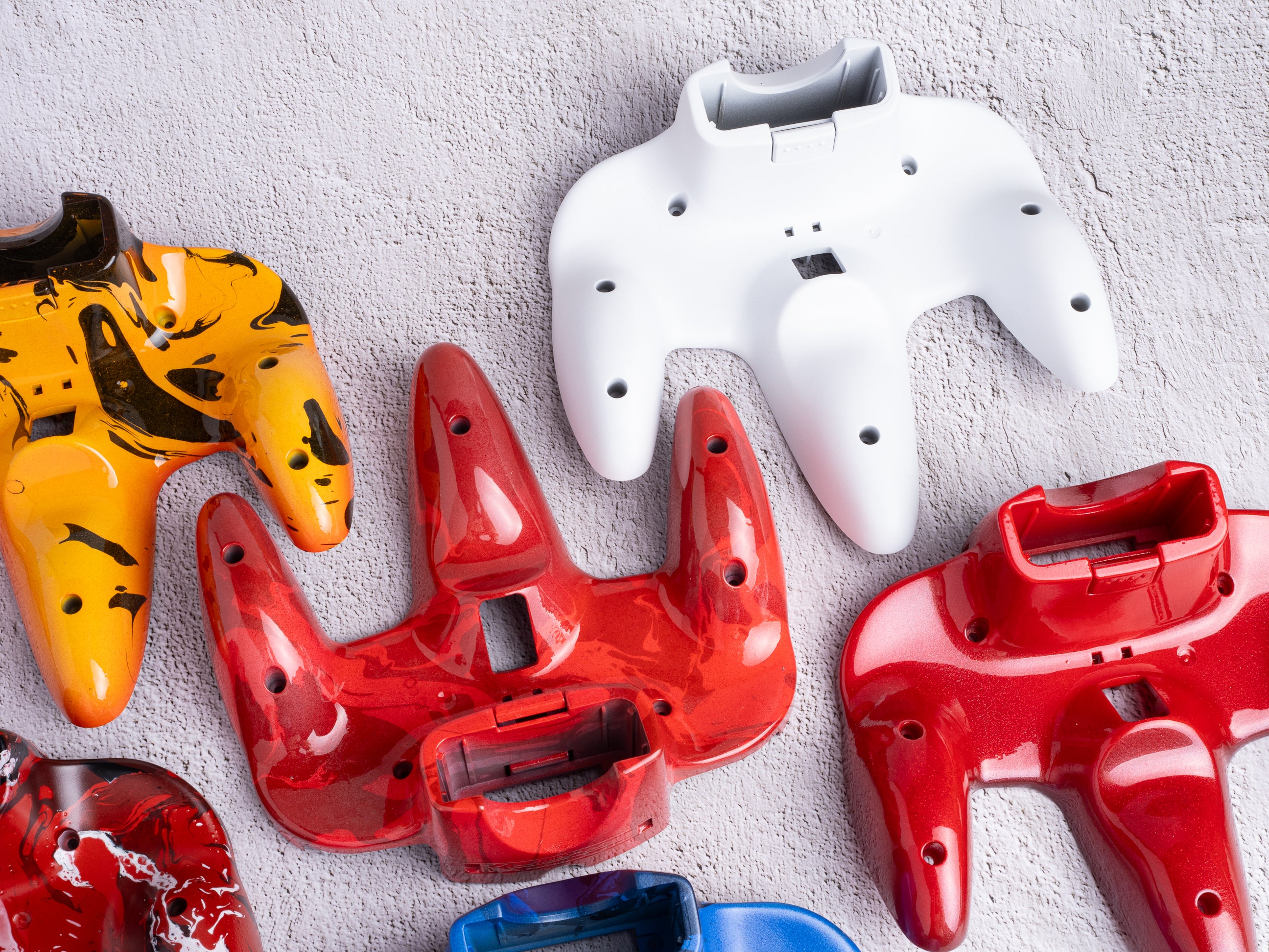 WHOLESALE - B-STOCK - N64 Bottom Shells - Custom Painted Bottom Shells for Nintendo 64 Official Controllers