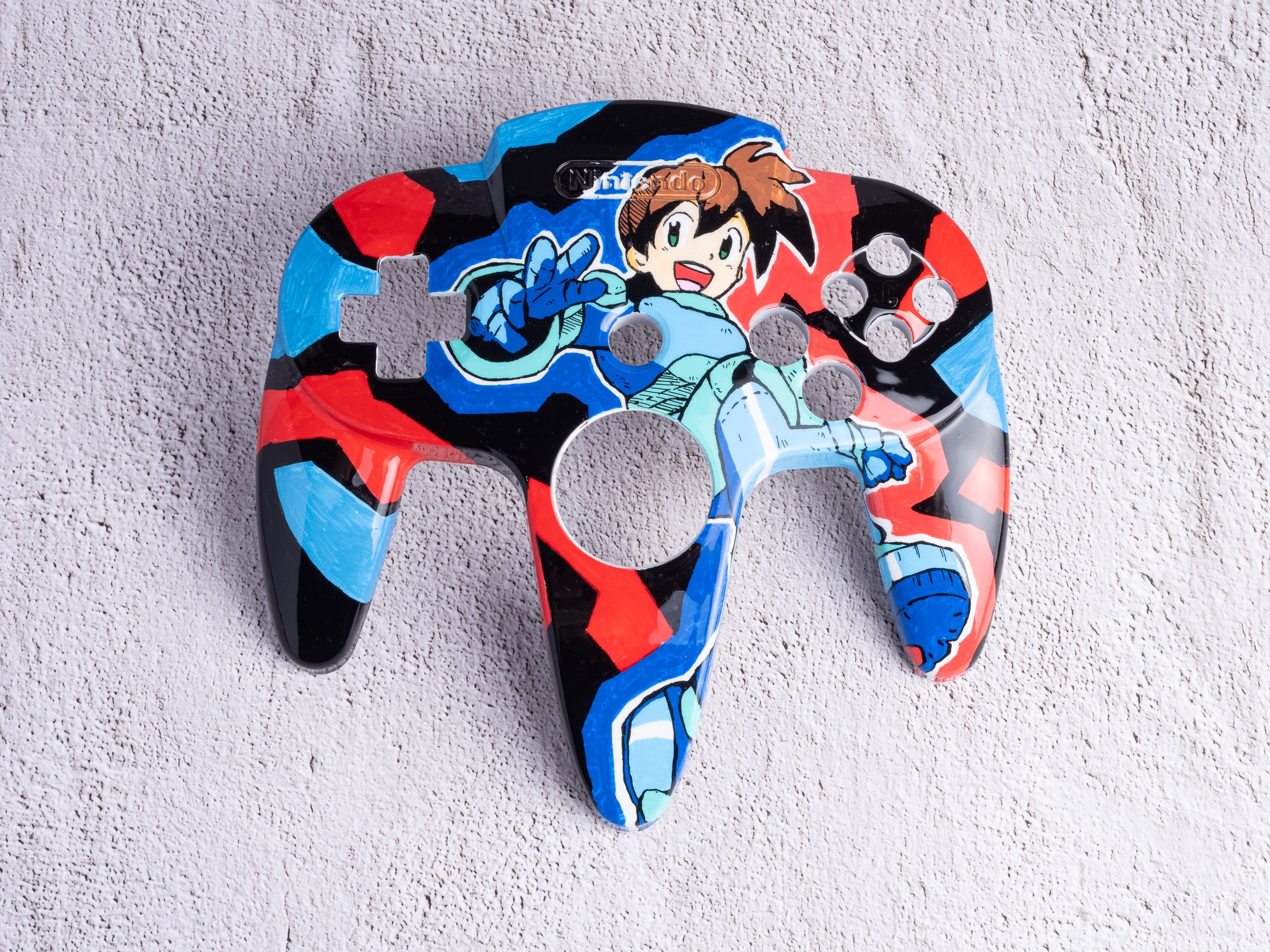 Megaman Legends - TOP SHELL ONLY - Custom Painted Nintendo 64 Controller Shells