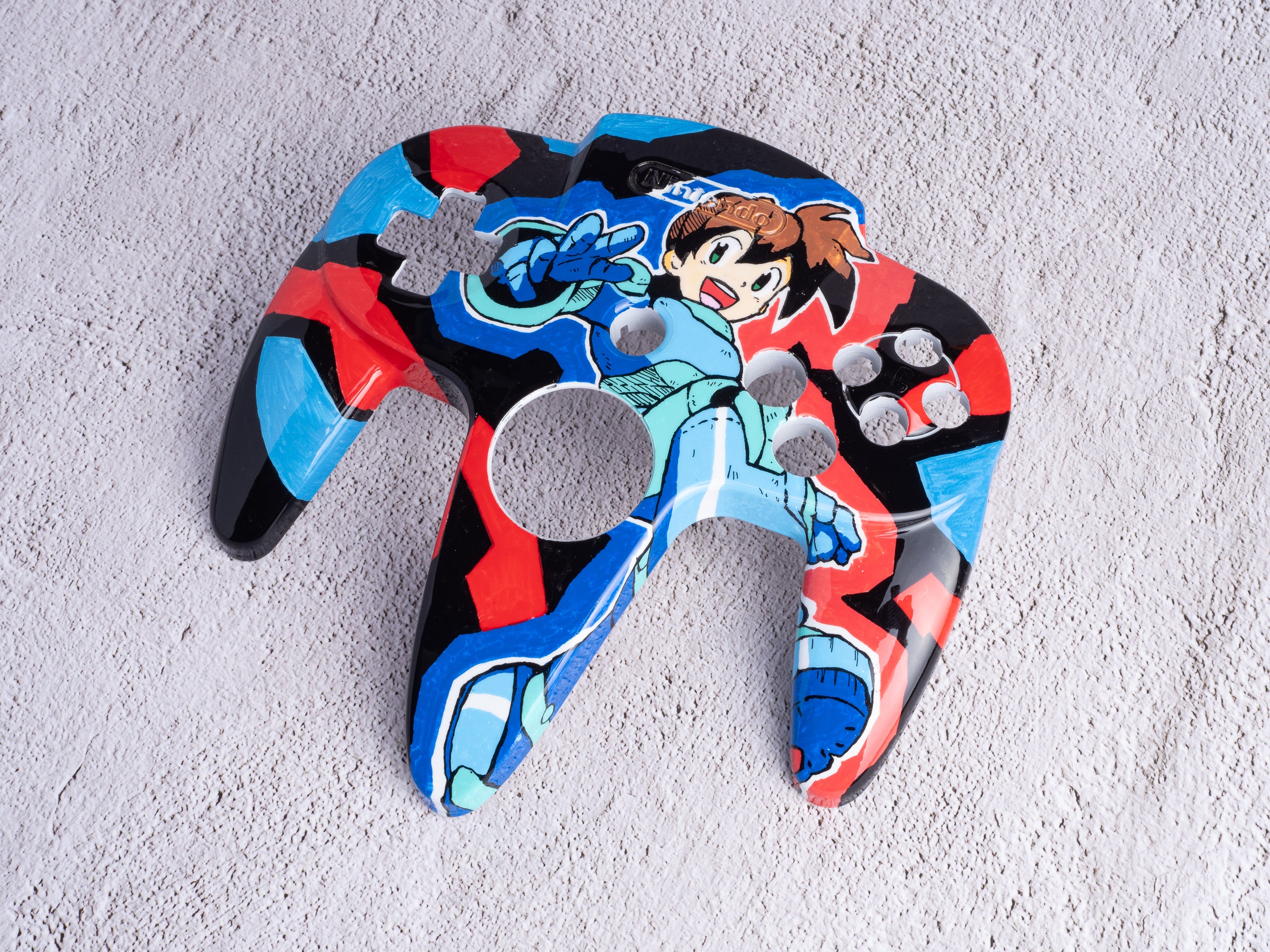 Megaman Legends - TOP SHELL ONLY - Custom Painted Nintendo 64 Controller Shells
