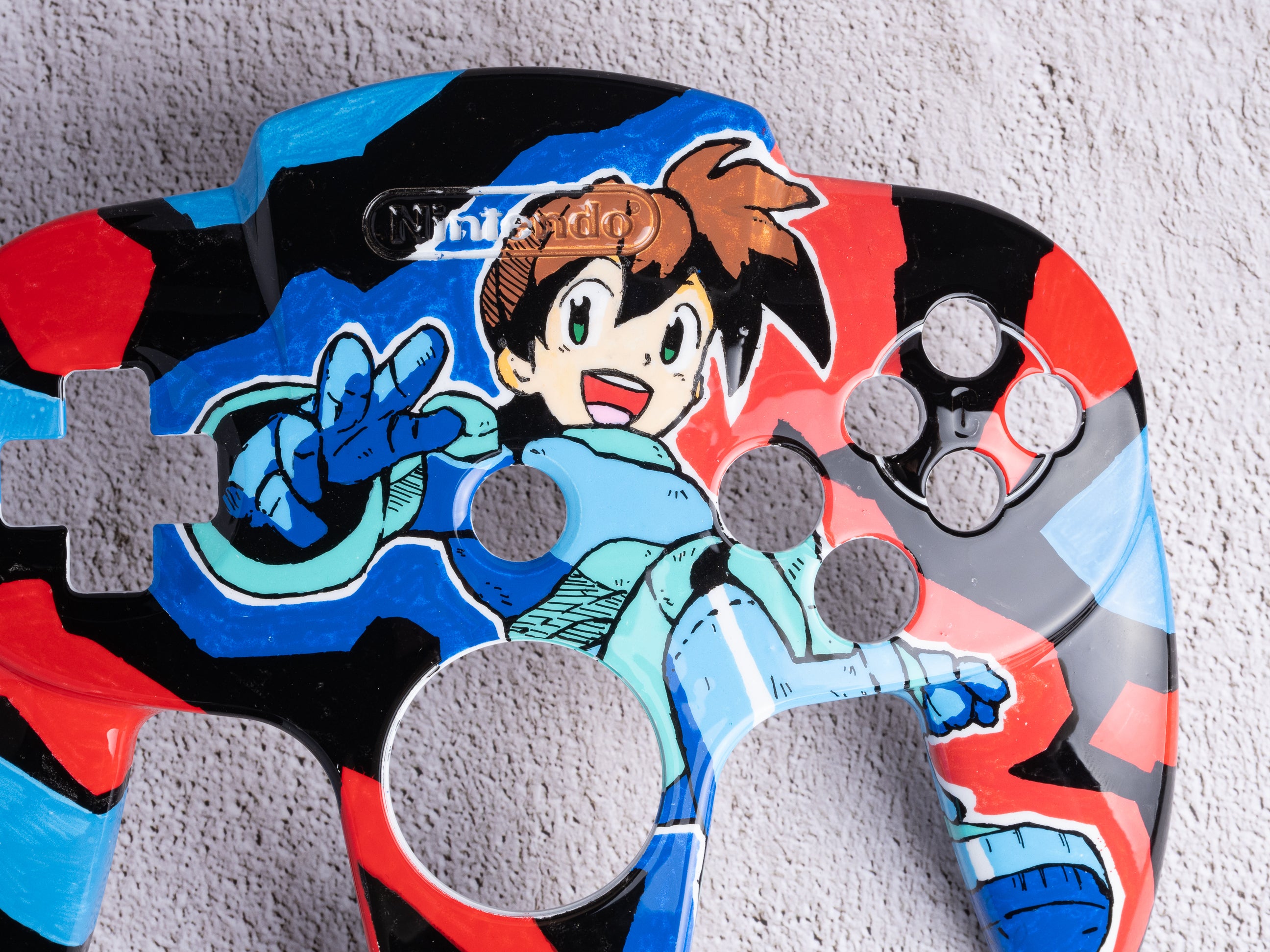 Megaman Legends - TOP SHELL ONLY - Custom Painted Nintendo 64 Controller Shells