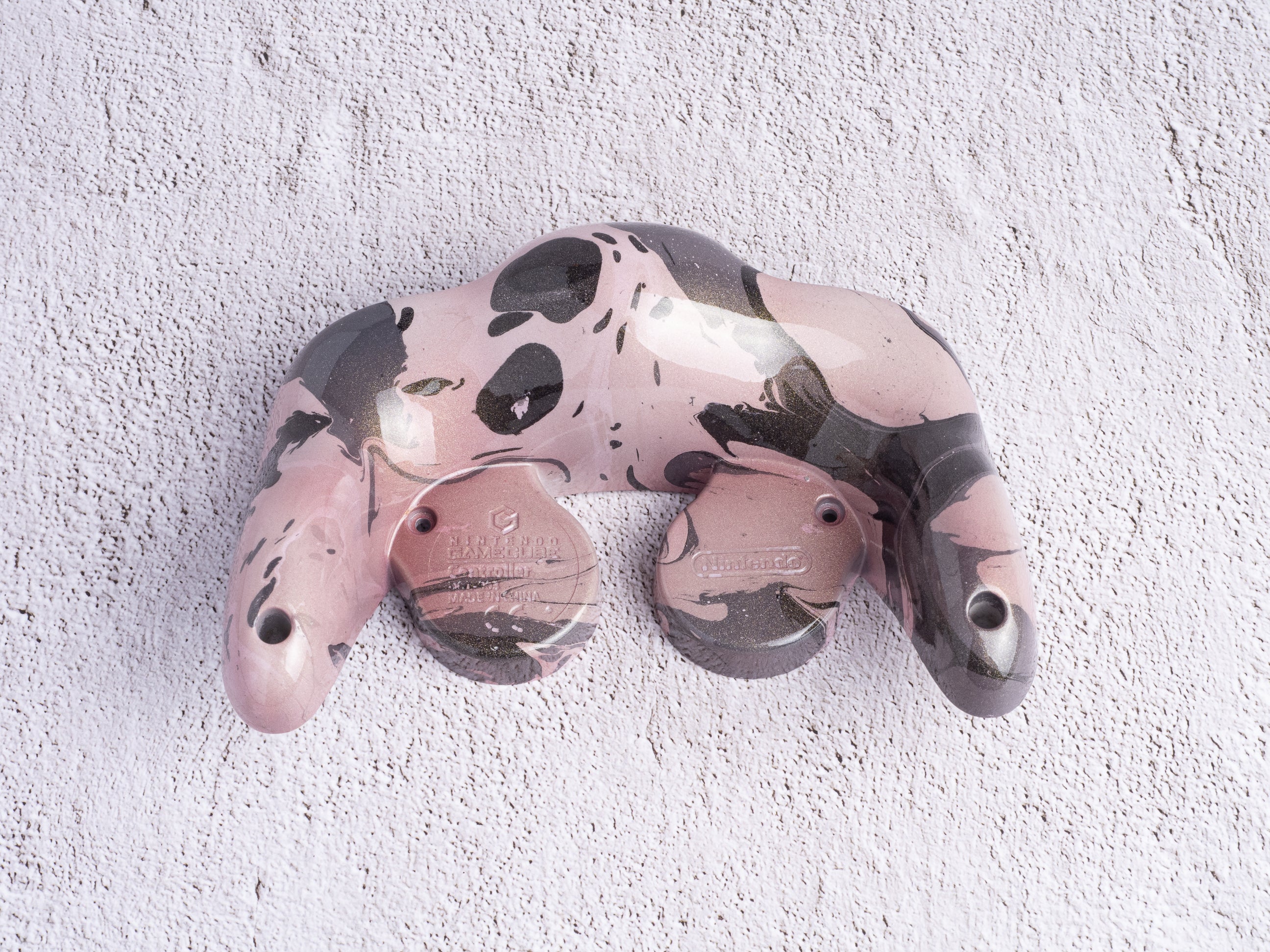 GameCube Bottom Shell - Coffee Marble (Glossy)