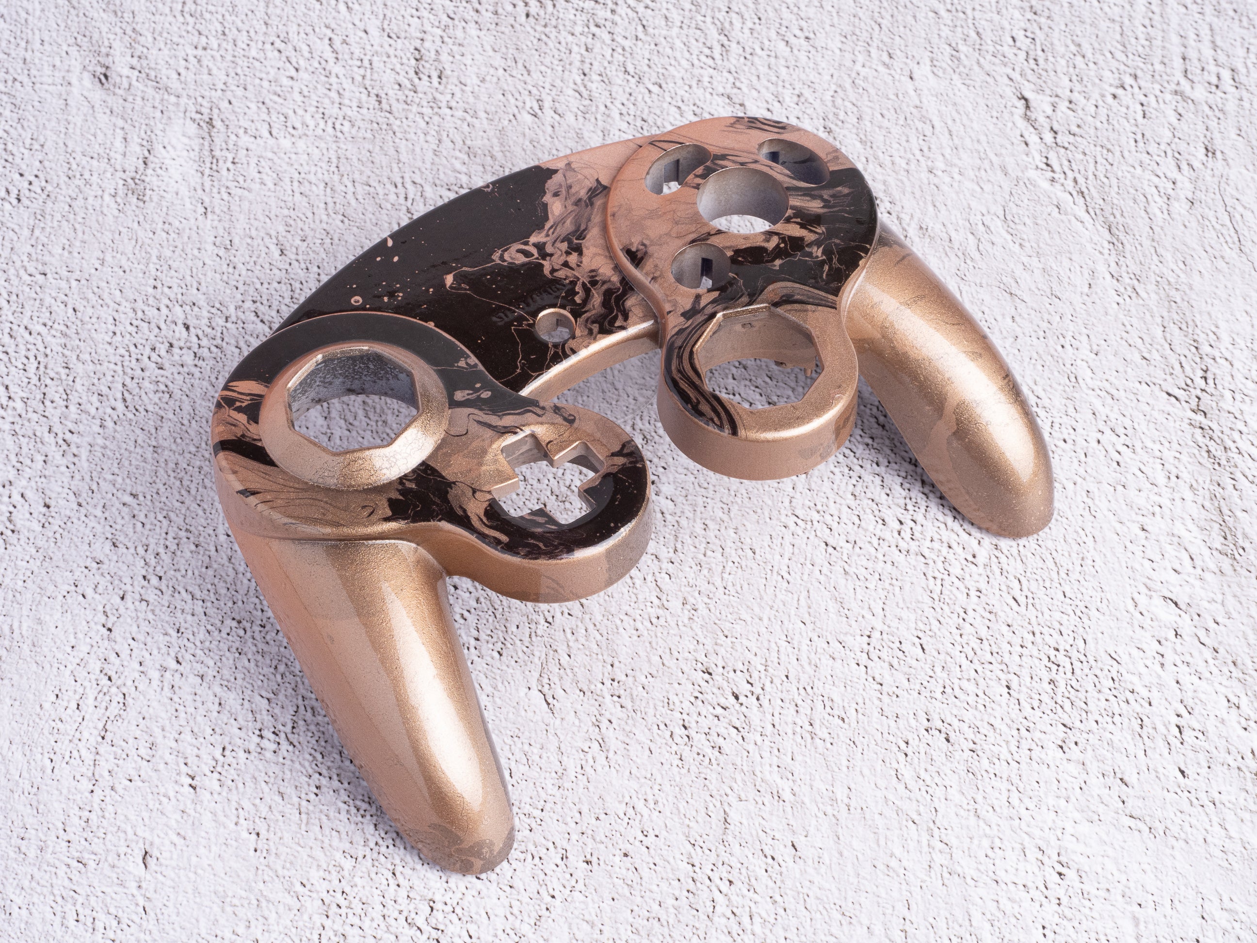 GameCube Top Shell - Bronze Marble (Glossy)