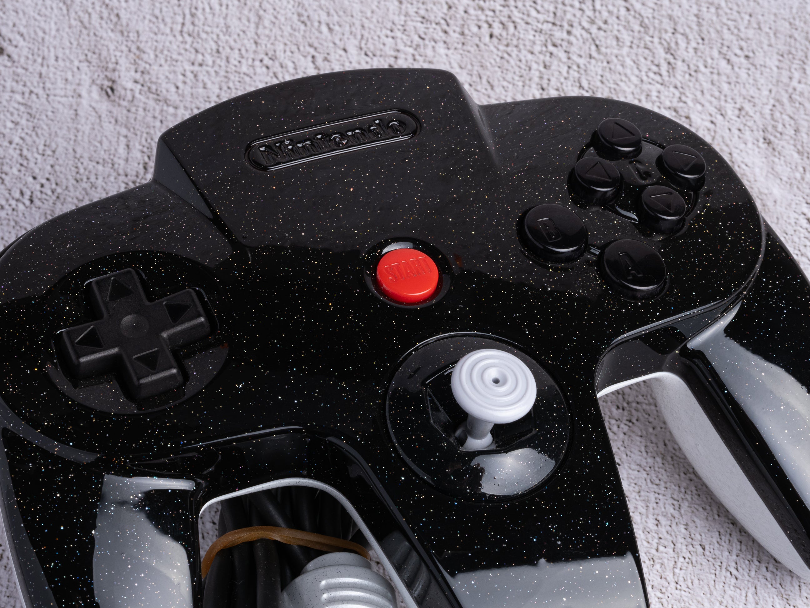 Galaxy Black x White - Custom Painted Nintendo 64 Controller