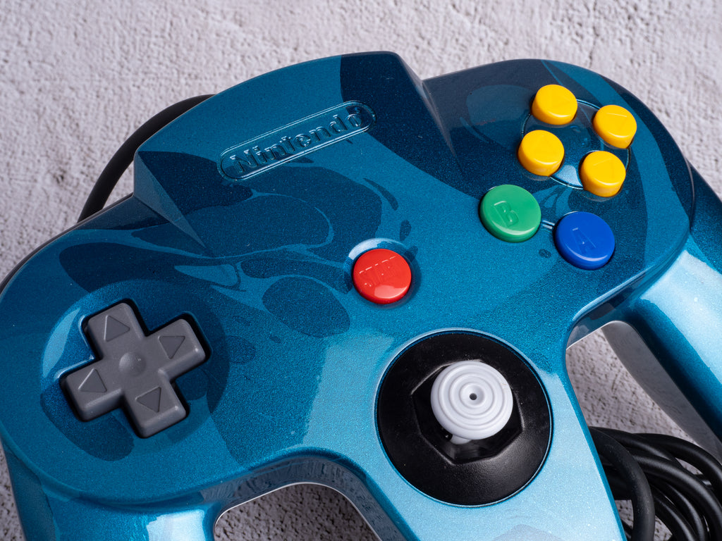 Marble Blue x White - Custom Painted Nintendo 64 Controller