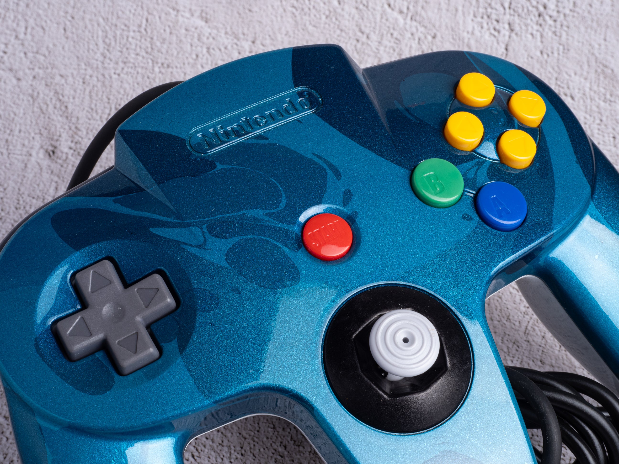 Marble Blue x White - Custom Painted Nintendo 64 Controller