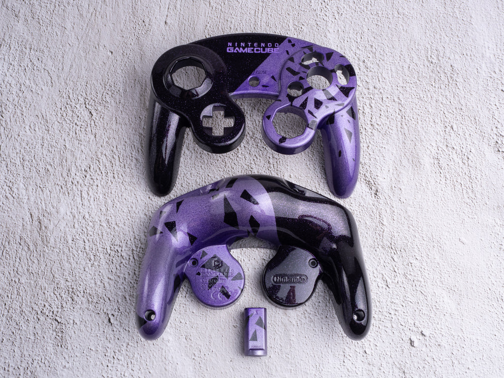 Purple Shatter - Custom Painted GameCube Controller