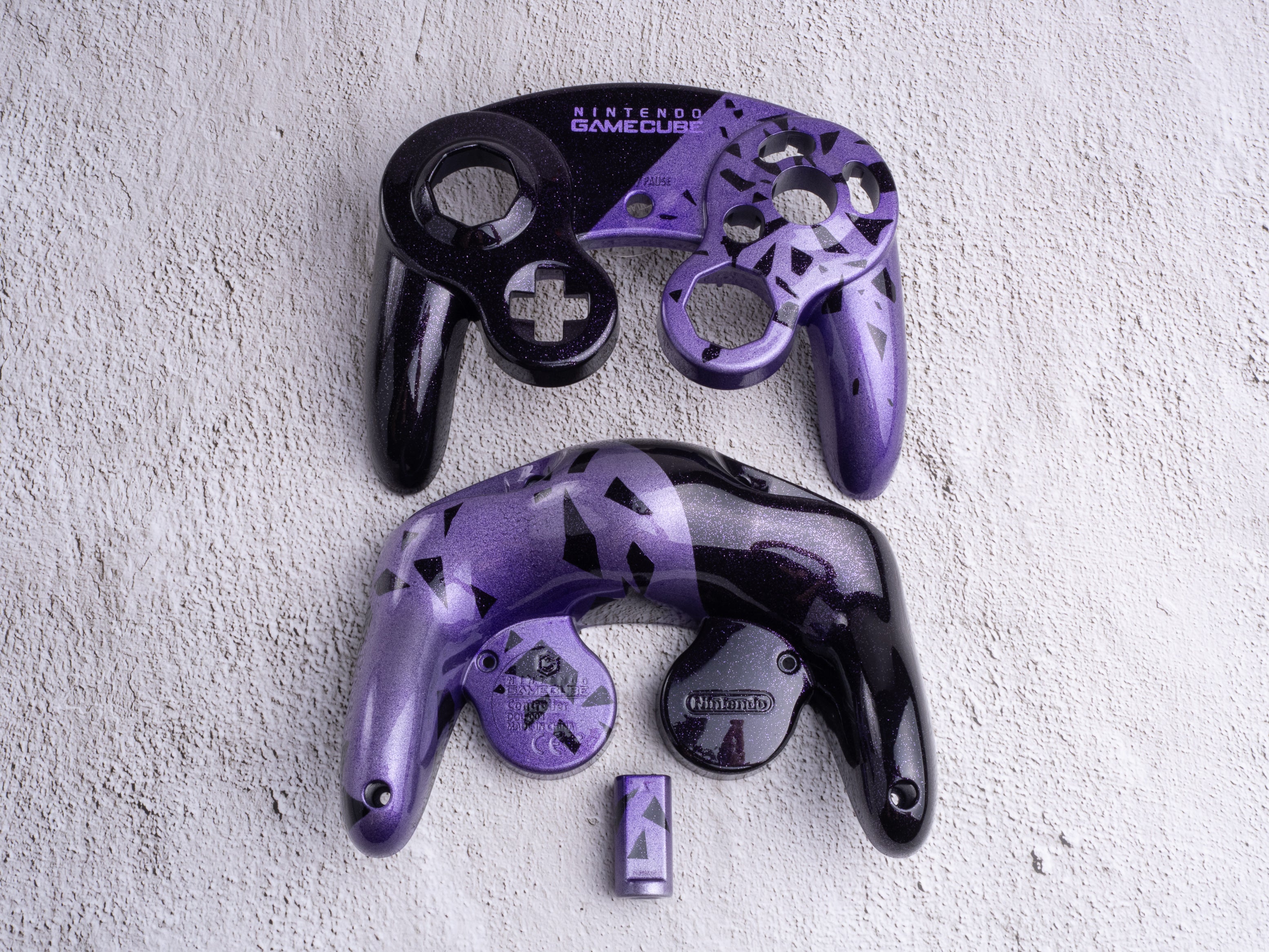 Purple Shatter - Custom Painted GameCube Controller
