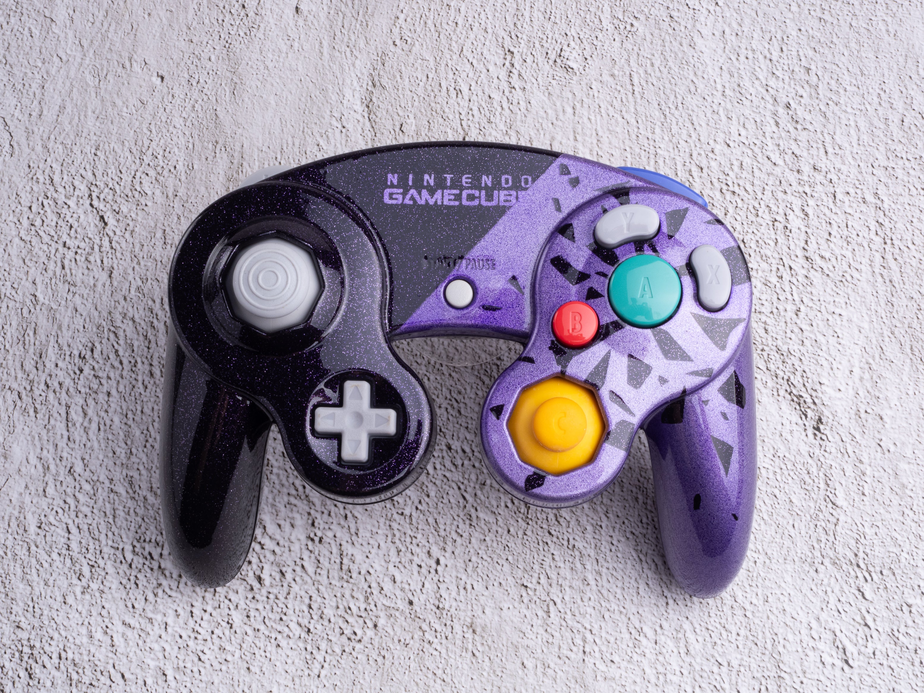 Purple Shatter - Custom Painted GameCube Controller