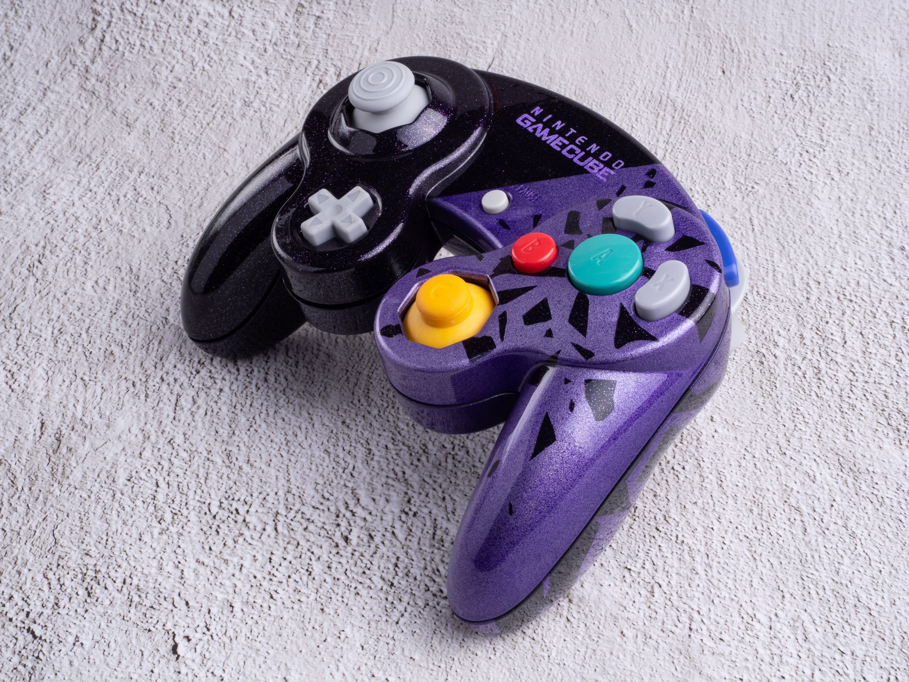 Purple Shatter - Custom Painted GameCube Controller