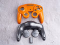 Orange & Argent - Coques de manette GameCube personnalisées