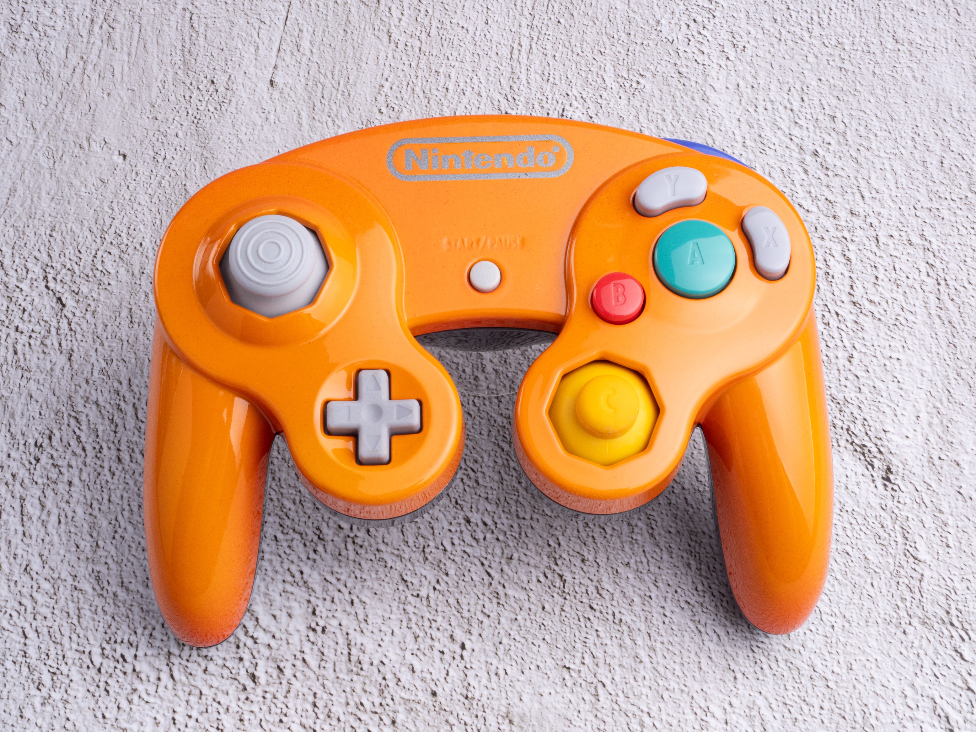 Orange and Silver - Custom Painted GameCube Controller