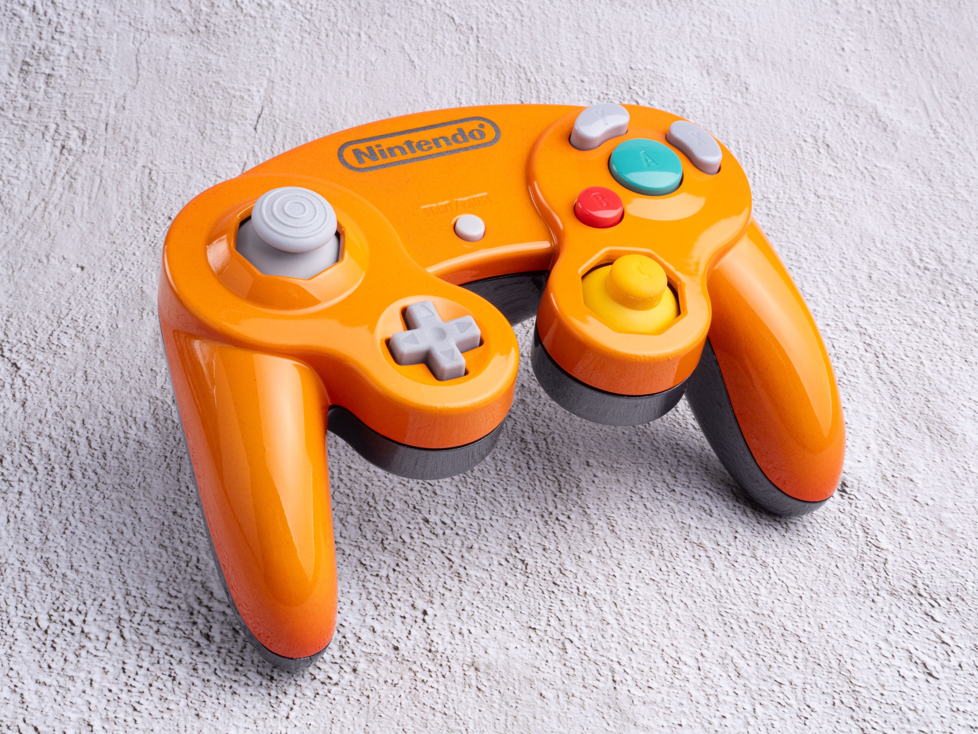 Orange and Silver - Custom Painted GameCube Controller