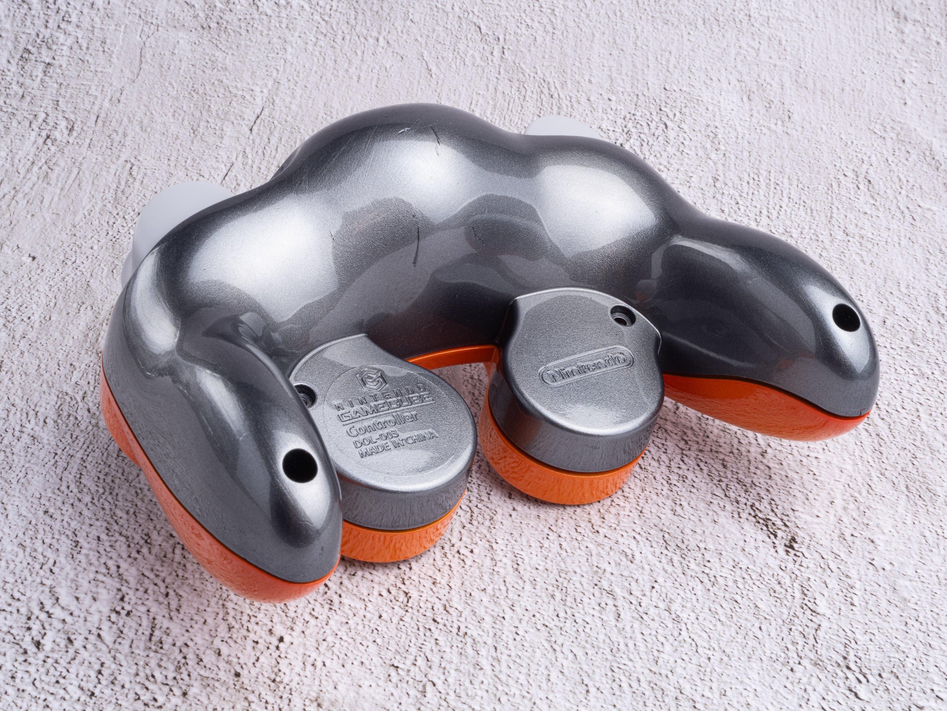 Orange and Silver - Custom Painted GameCube Controller