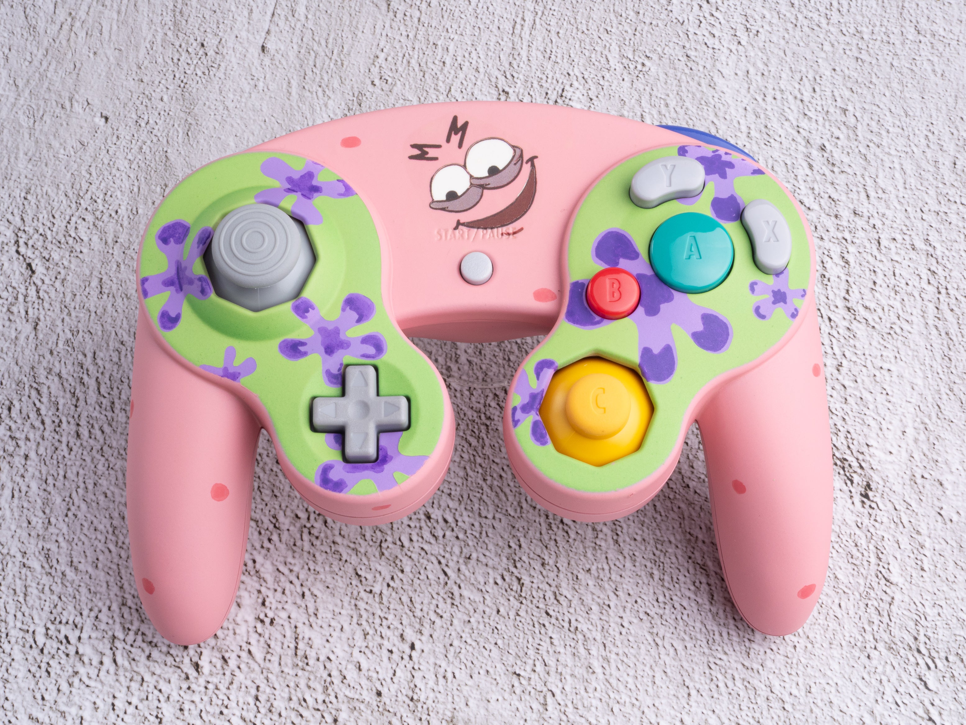 Evil Patrick - Custom Painted GameCube Controller