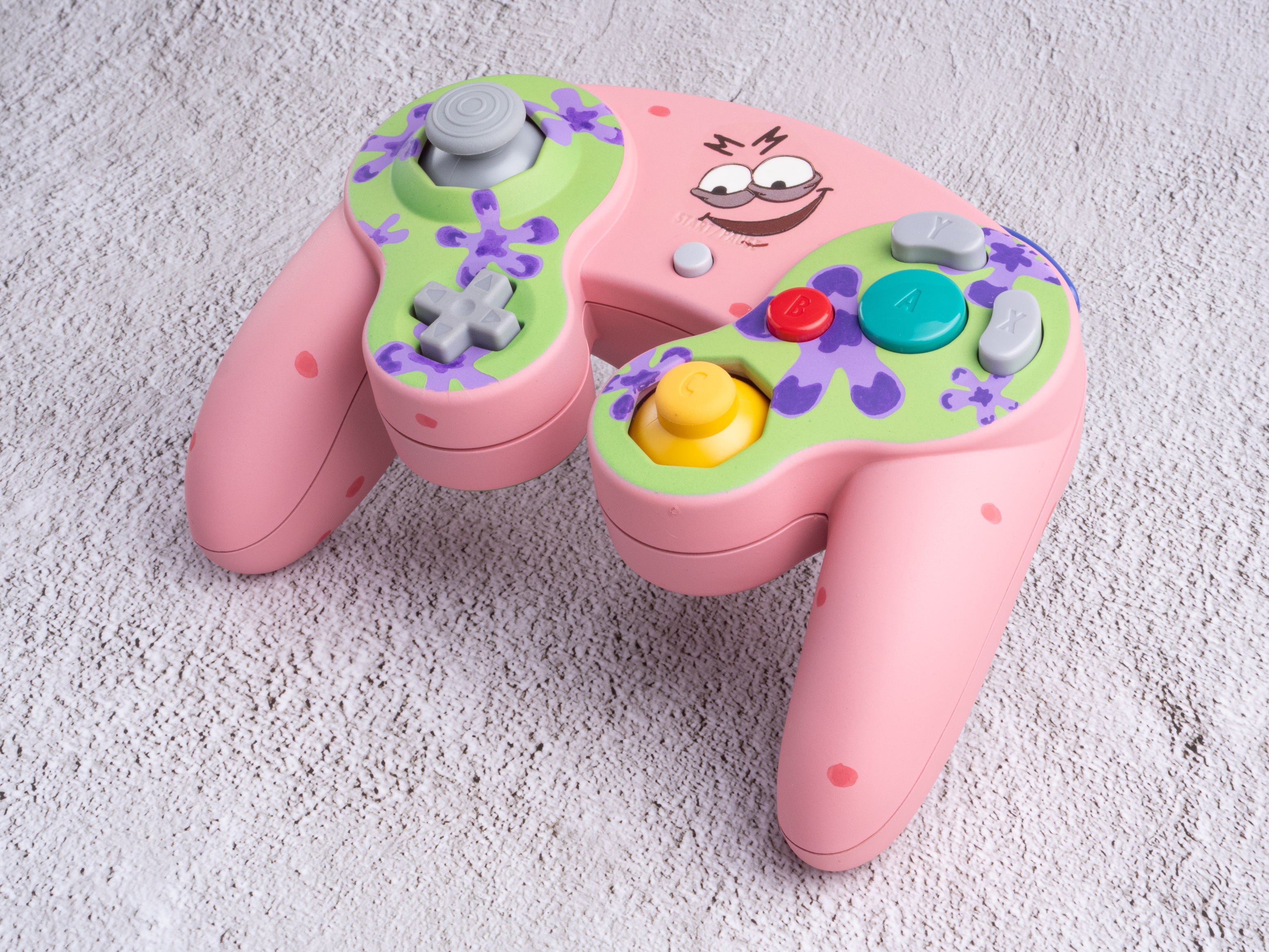 Evil Patrick - Custom Painted GameCube Controller