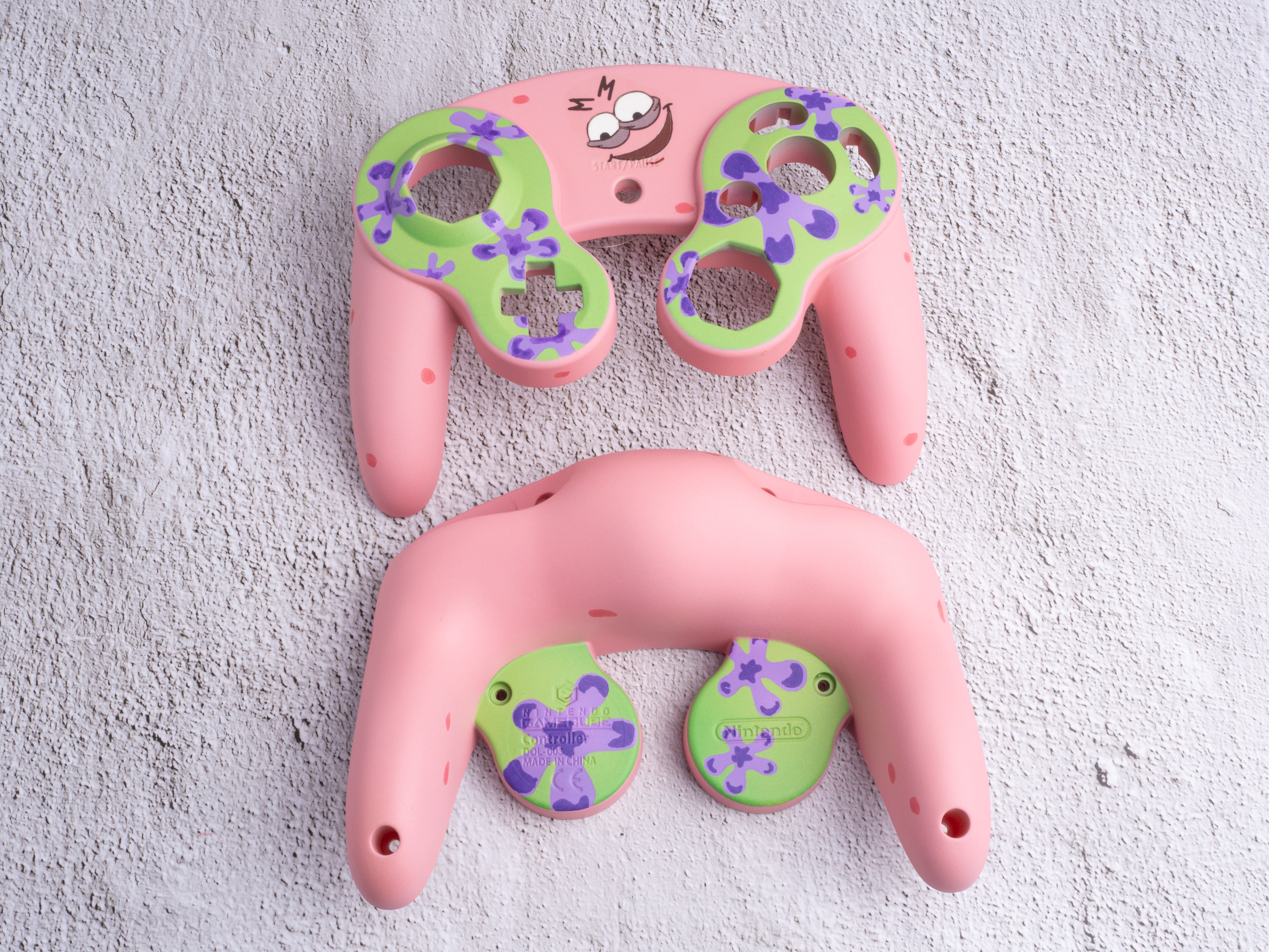 Evil Patrick - Custom Painted GameCube Controller