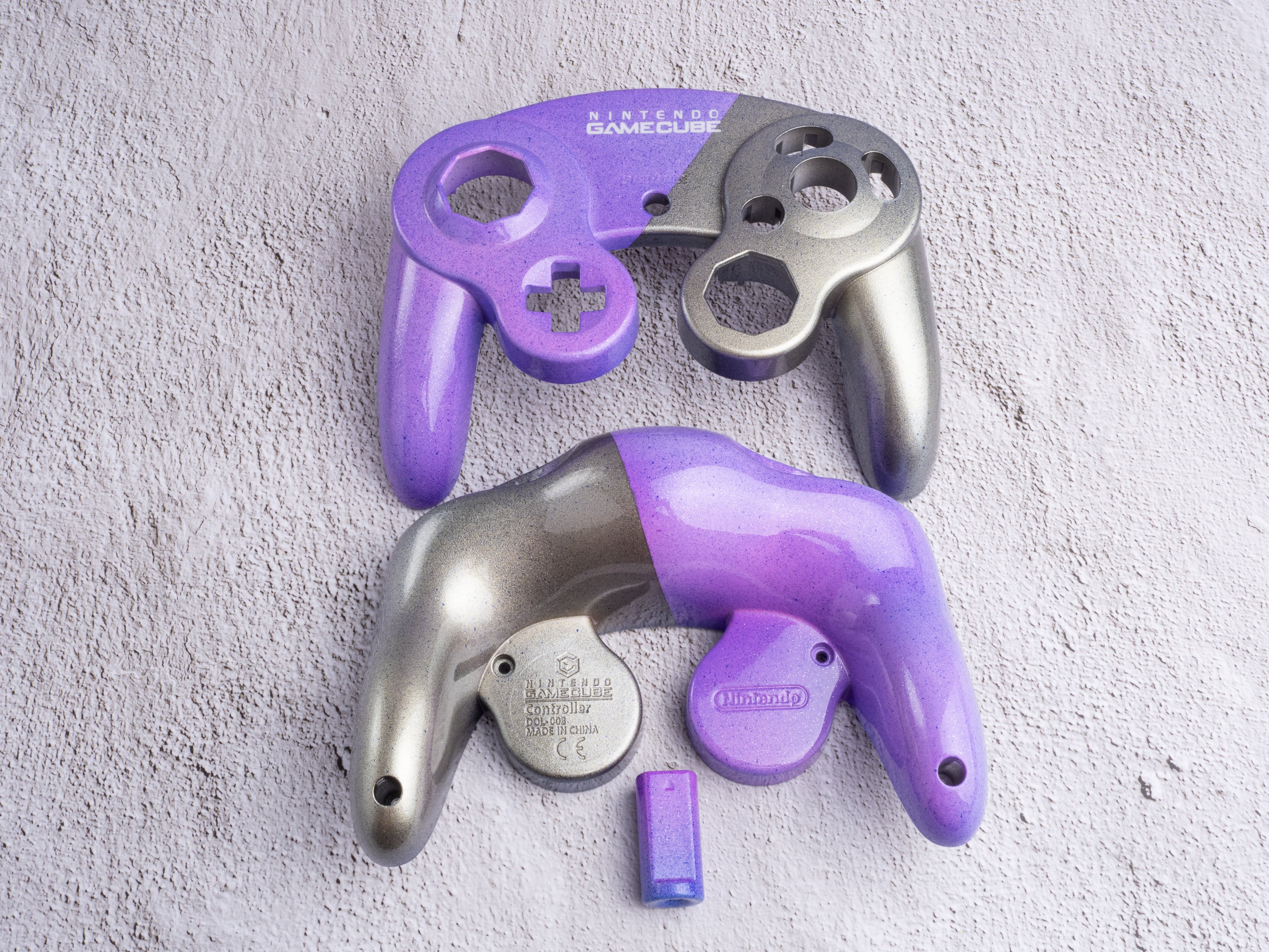 Purple & Gold - Custom Painted GameCube Controller