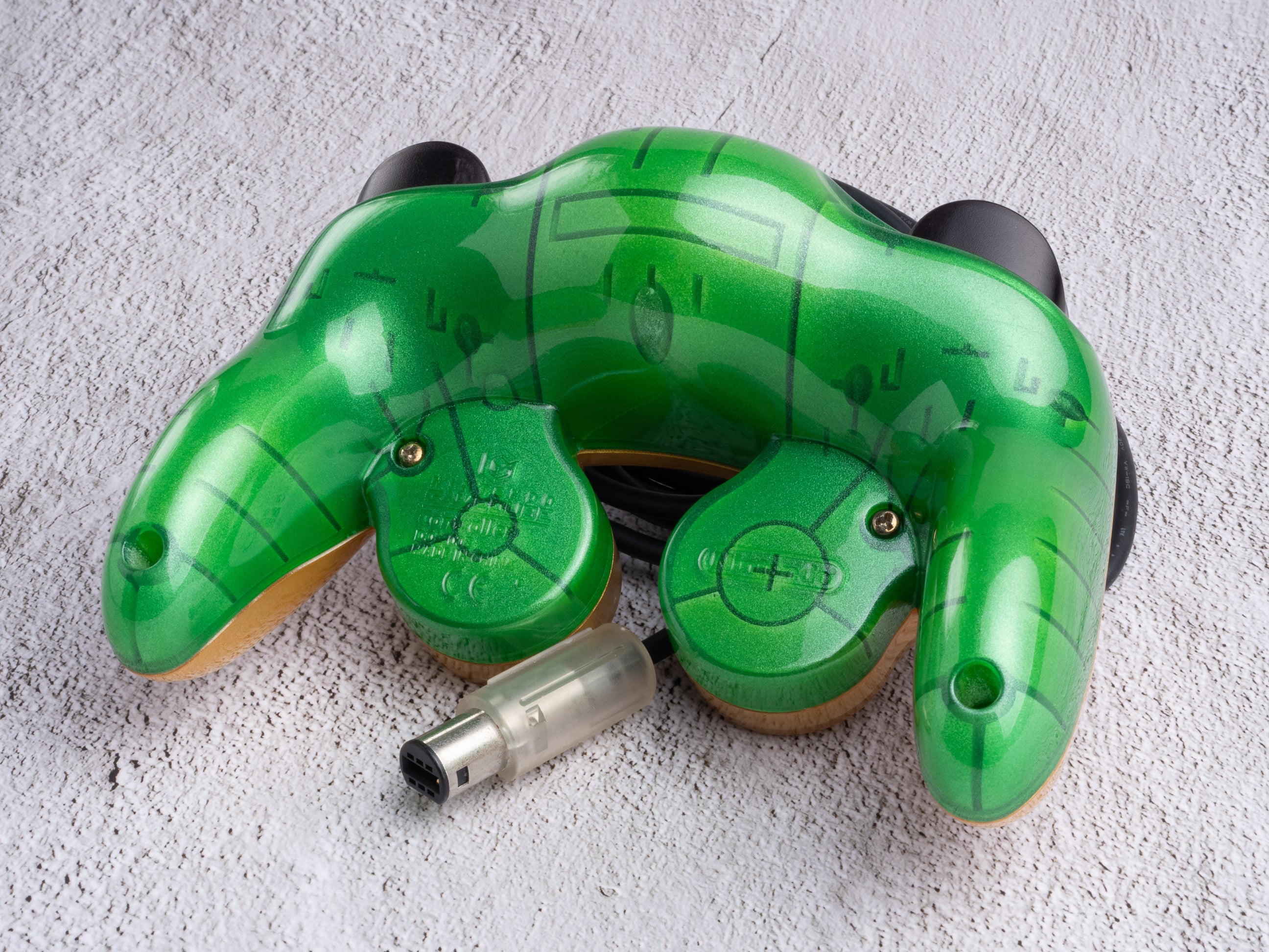 Gold and Green - Custom Painted GameCube Controller - Wired T3
