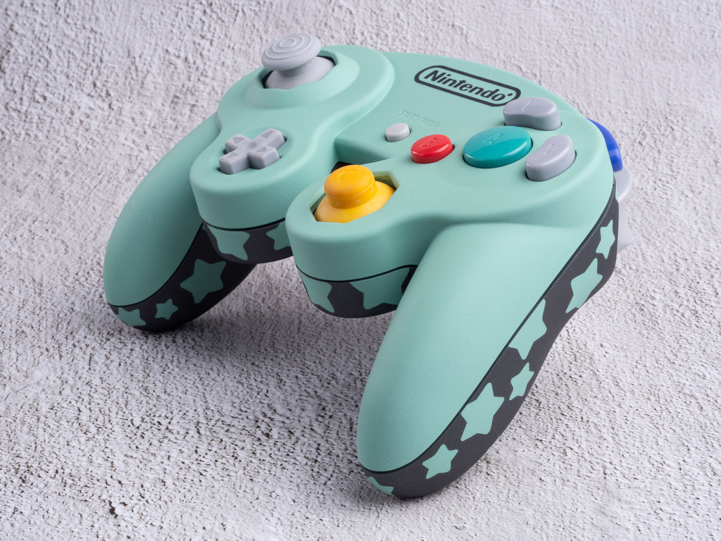 Teal and Silver - Custom Painted GameCube Controller