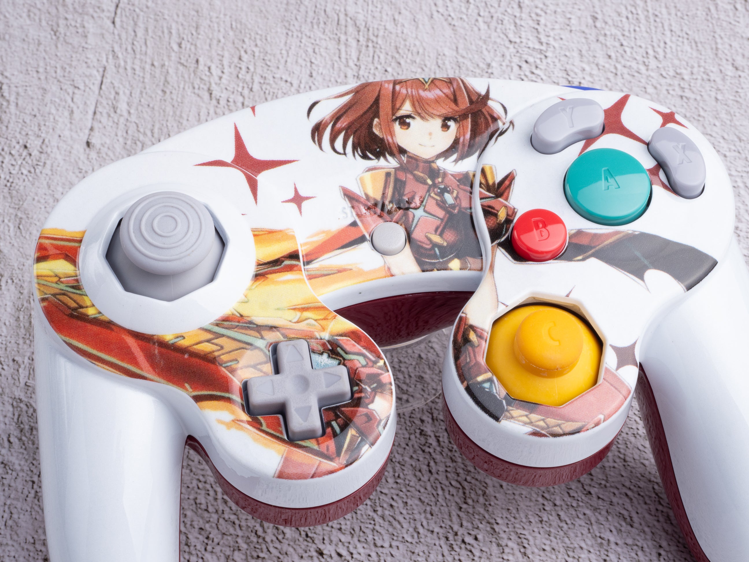 Pyra - Custom Painted GameCube Controller