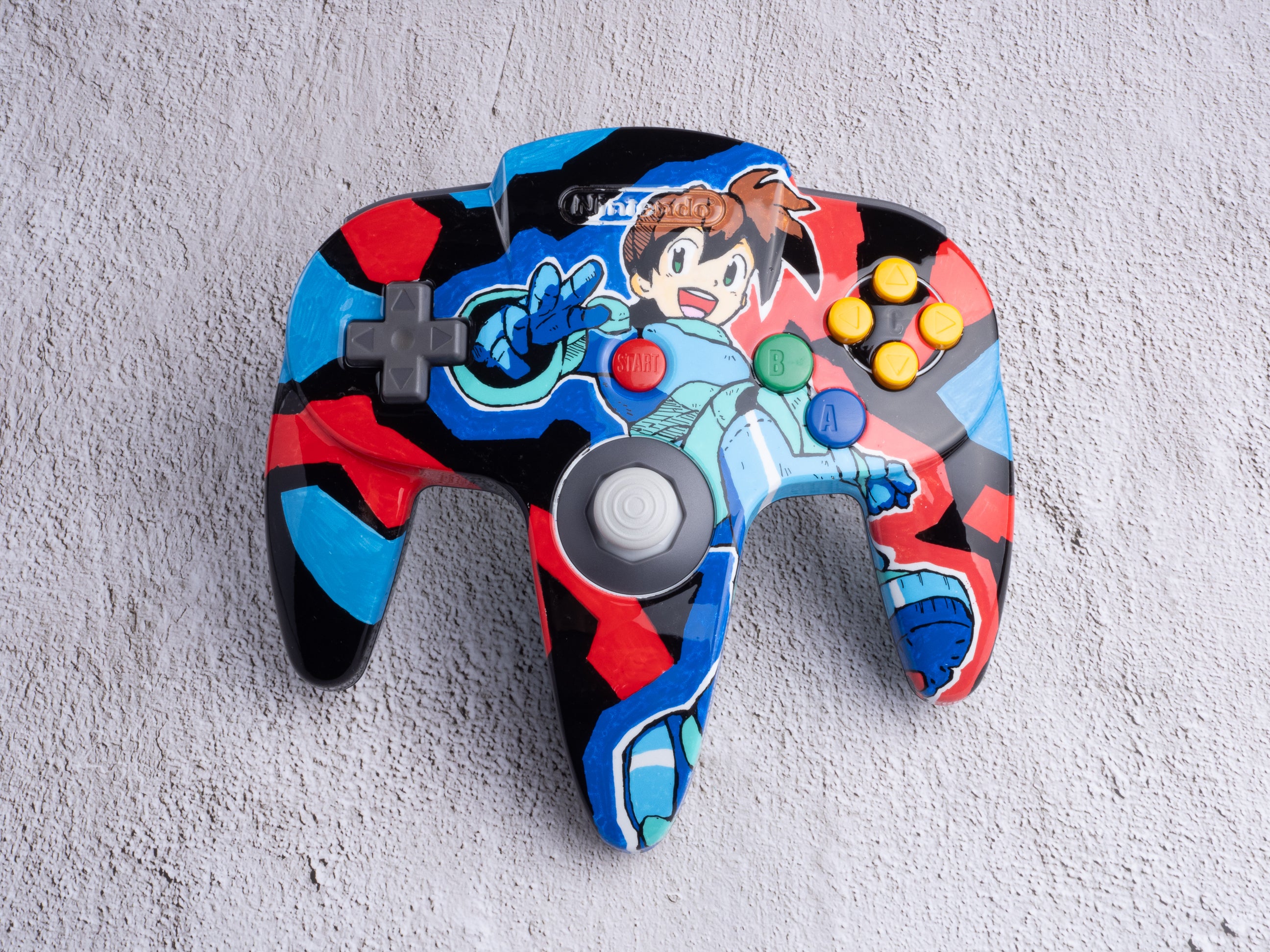 Megaman Legends - Custom Painted Nintendo 64 Controller
