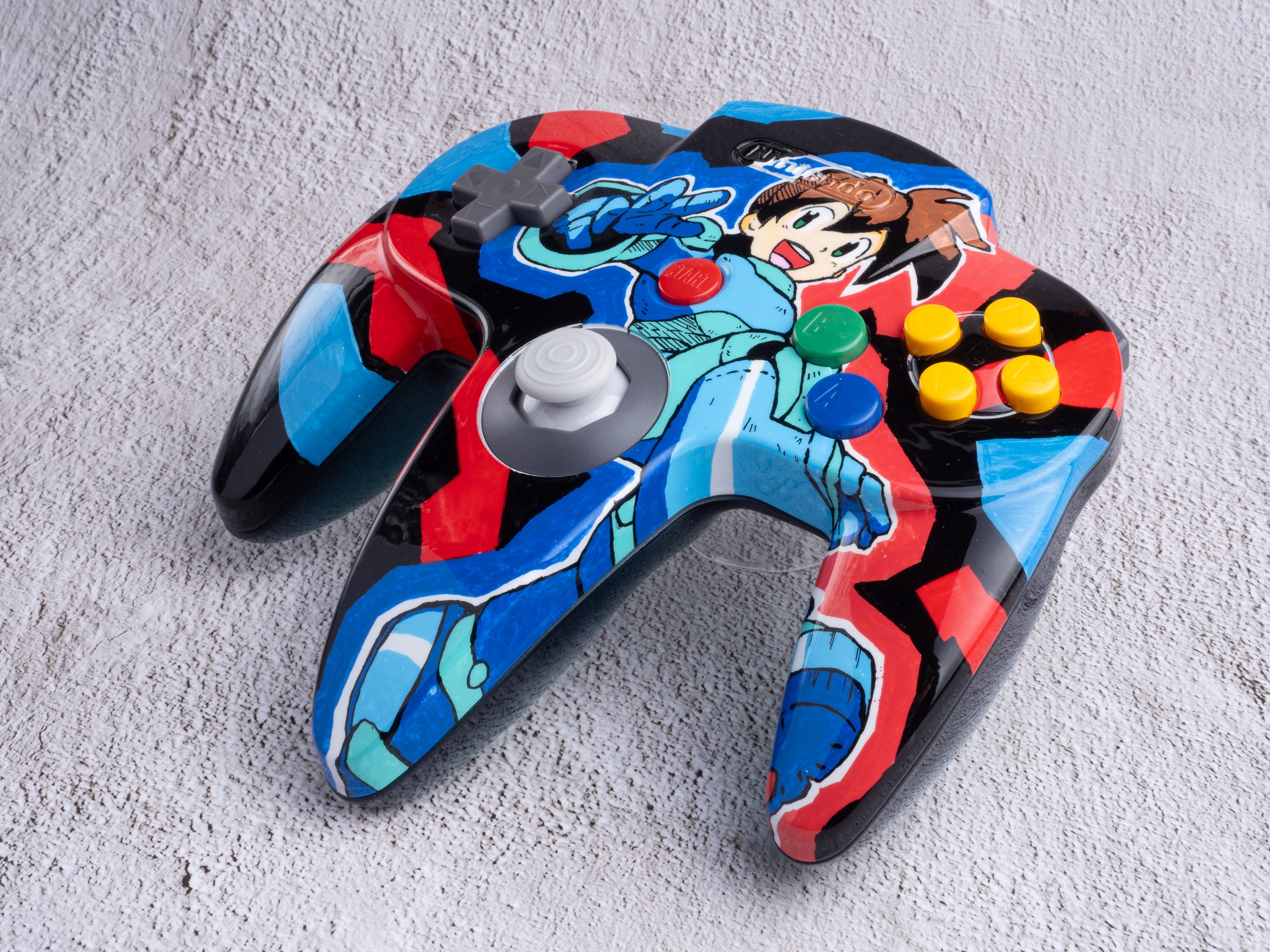 Megaman Legends - Custom Painted Nintendo 64 Controller