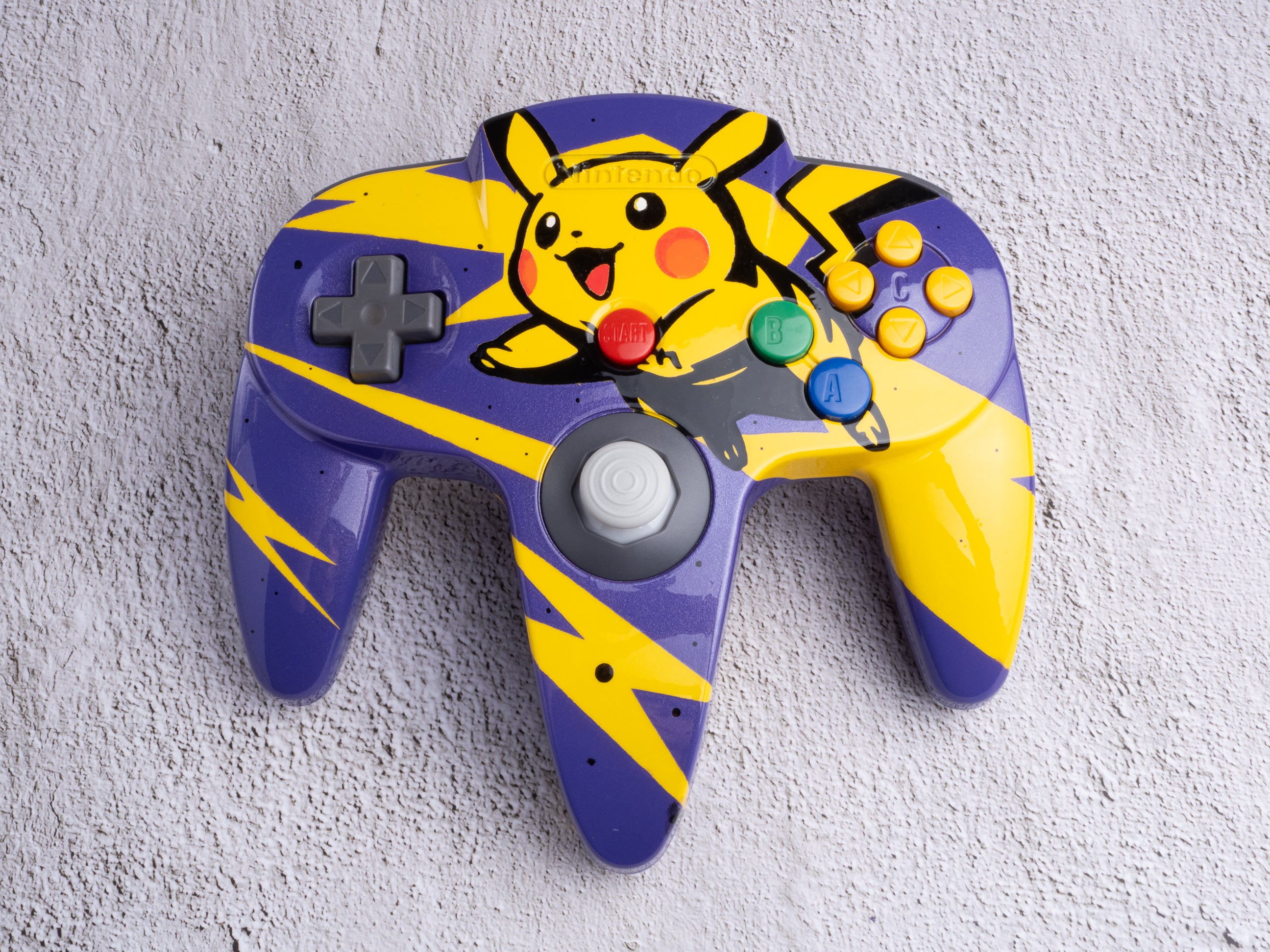 Pikachu - Custom Painted Nintendo 64 Controller