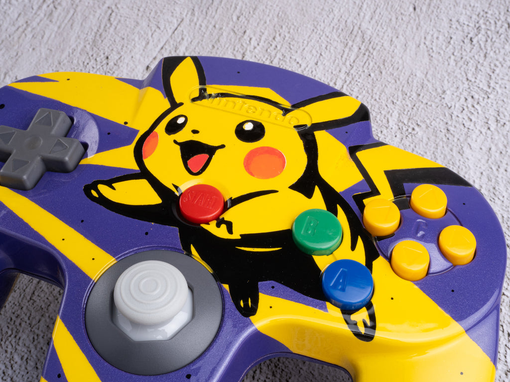 Pikachu - Custom Painted Nintendo 64 Controller