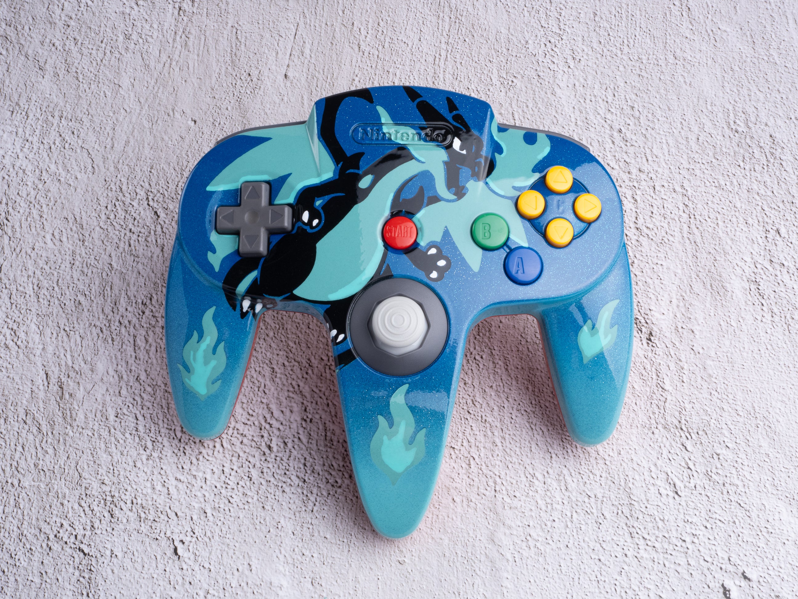 Charizard X - Custom Painted Nintendo 64 Controller