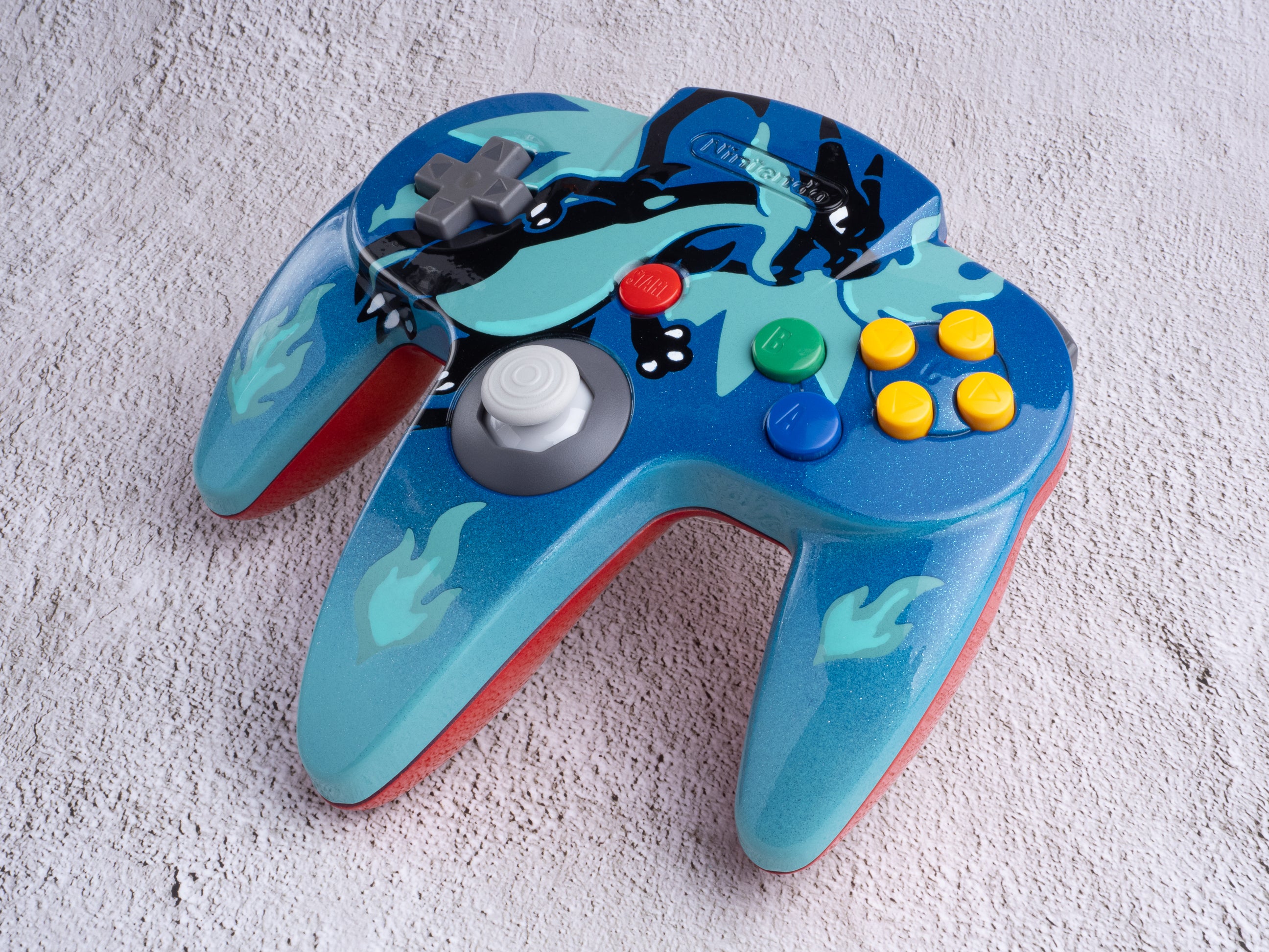 Charizard X - Custom Painted Nintendo 64 Controller